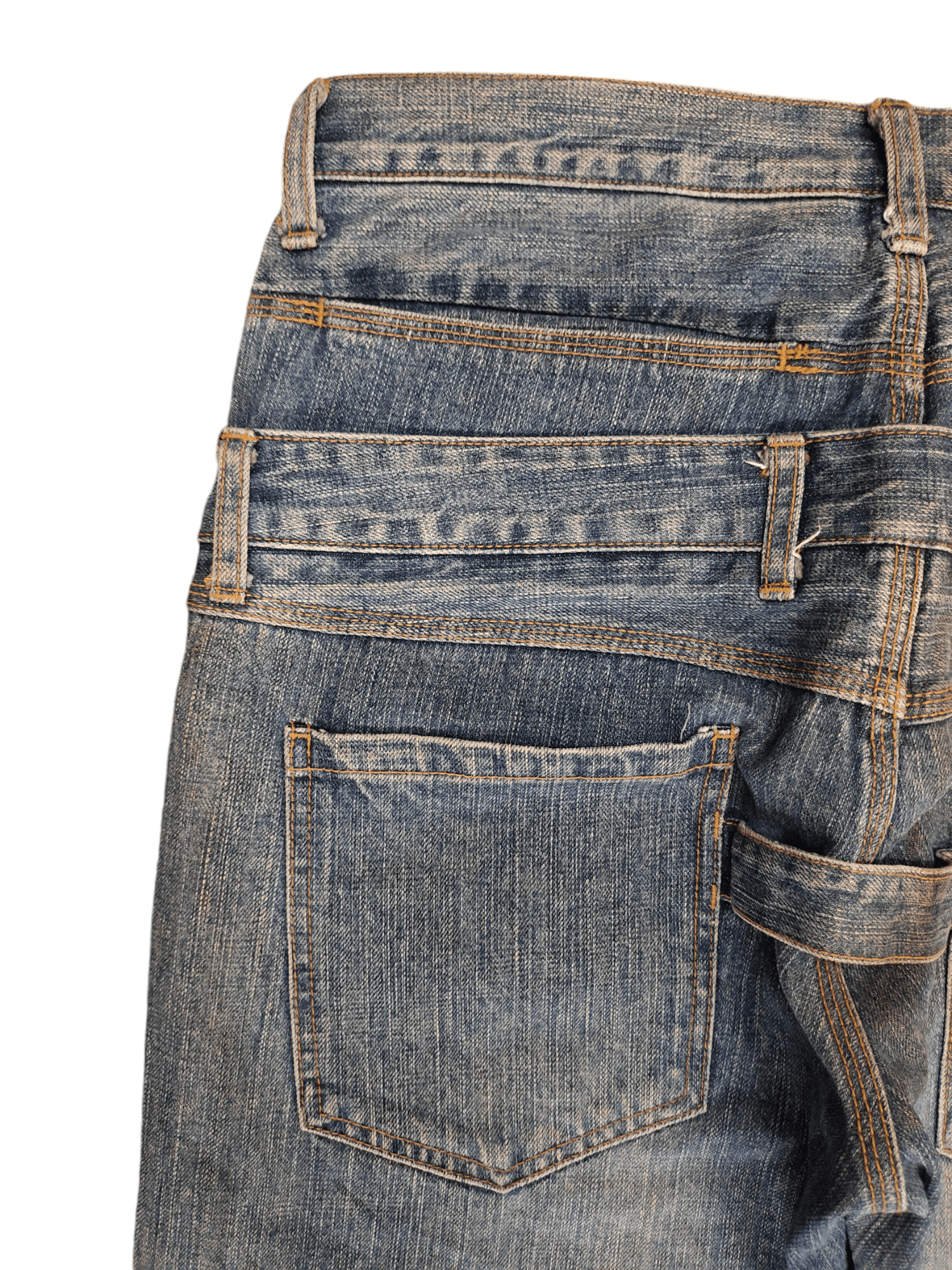 Japanese Brand Baggy Jeans Earth Music Double Waist Denim Wide Leg Y2k Jnco Size US 33 - 13 Thumbnail