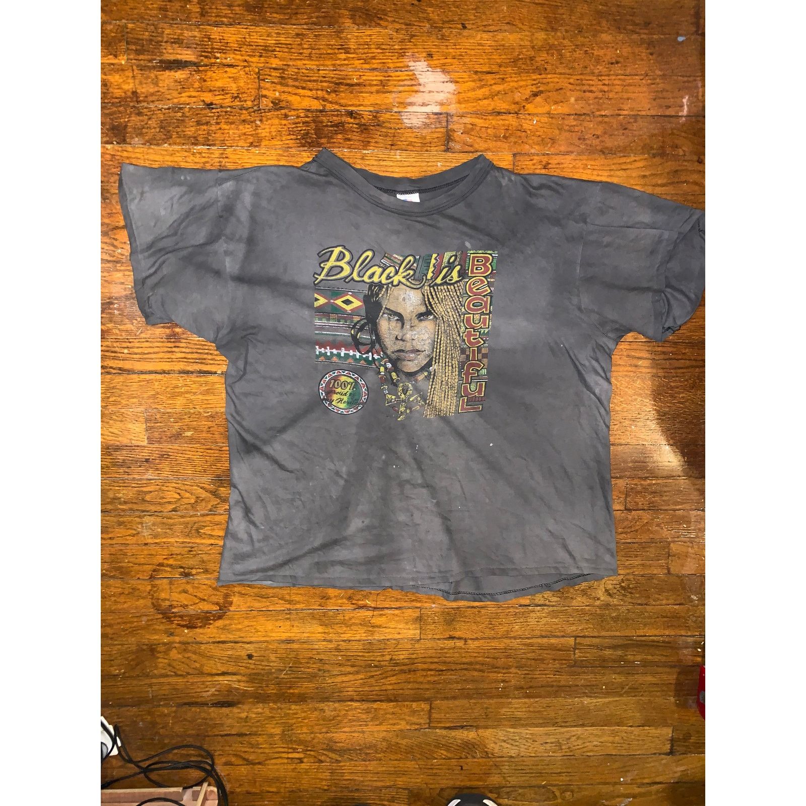 Other × Vintage Vintage Black Is Beautiful T Shirt USA Single Stitch Large Size US XL / EU 56 / 4 - 2 Thumbnail