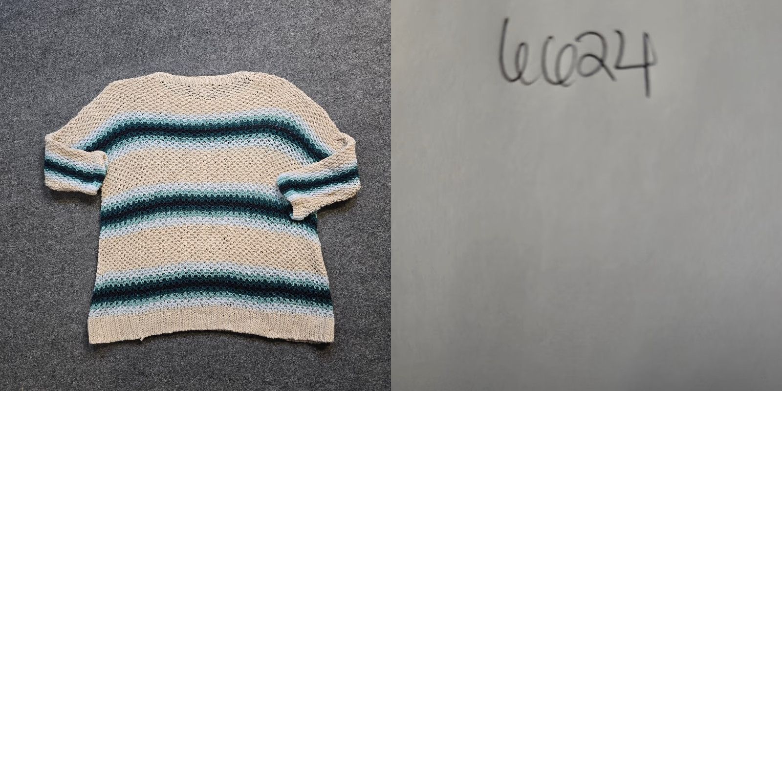 J. Jill J. Jill Sweater Womens Large Beige Stripe Linen Open Knit 3/4 Sleeve Pullover Casual Size L / US 10 / IT 46 - 8 Thumbnail