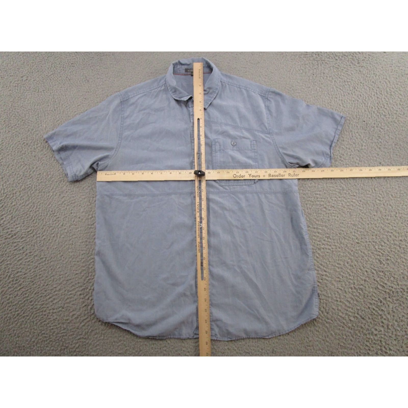 Toad&Co Toad&Co Shirt Mens Button Up Short Sleeve Tencel Blend Size M Blue Read Size US M / EU 48-50 / 2 - 4 Thumbnail
