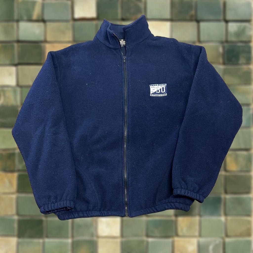 Penn VINTAGE Penn State University Fleece Sweater Full Zip Size Large Navy 90s Size US L / EU 52-54 / 3 - 1 Thumbnail