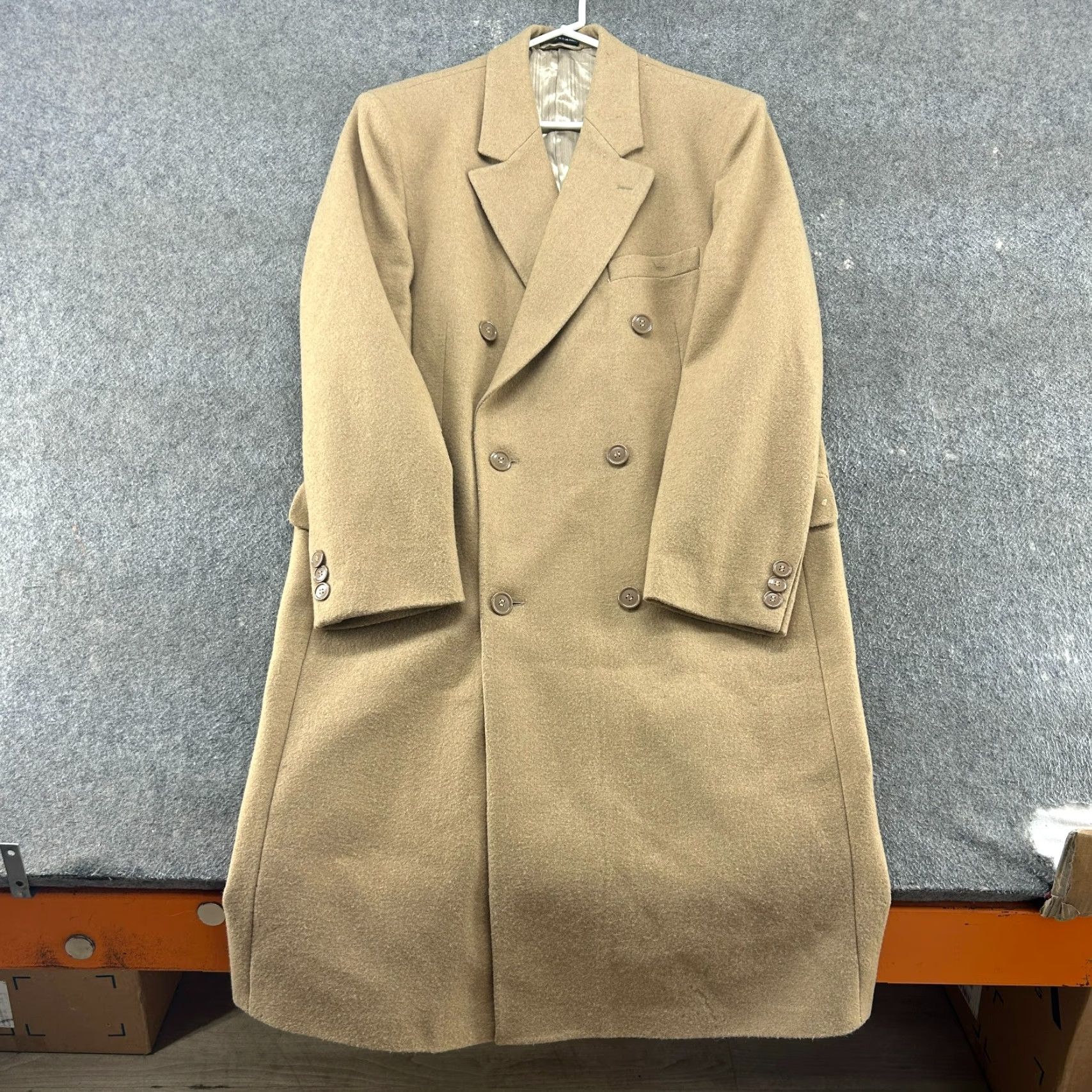 Vintage VINTAGE Sergio Valente Coat Men 44 Brown Tan Long Wool Overcoat solid 80s Size US S / EU 44-46 / 1 - 2 Thumbnail