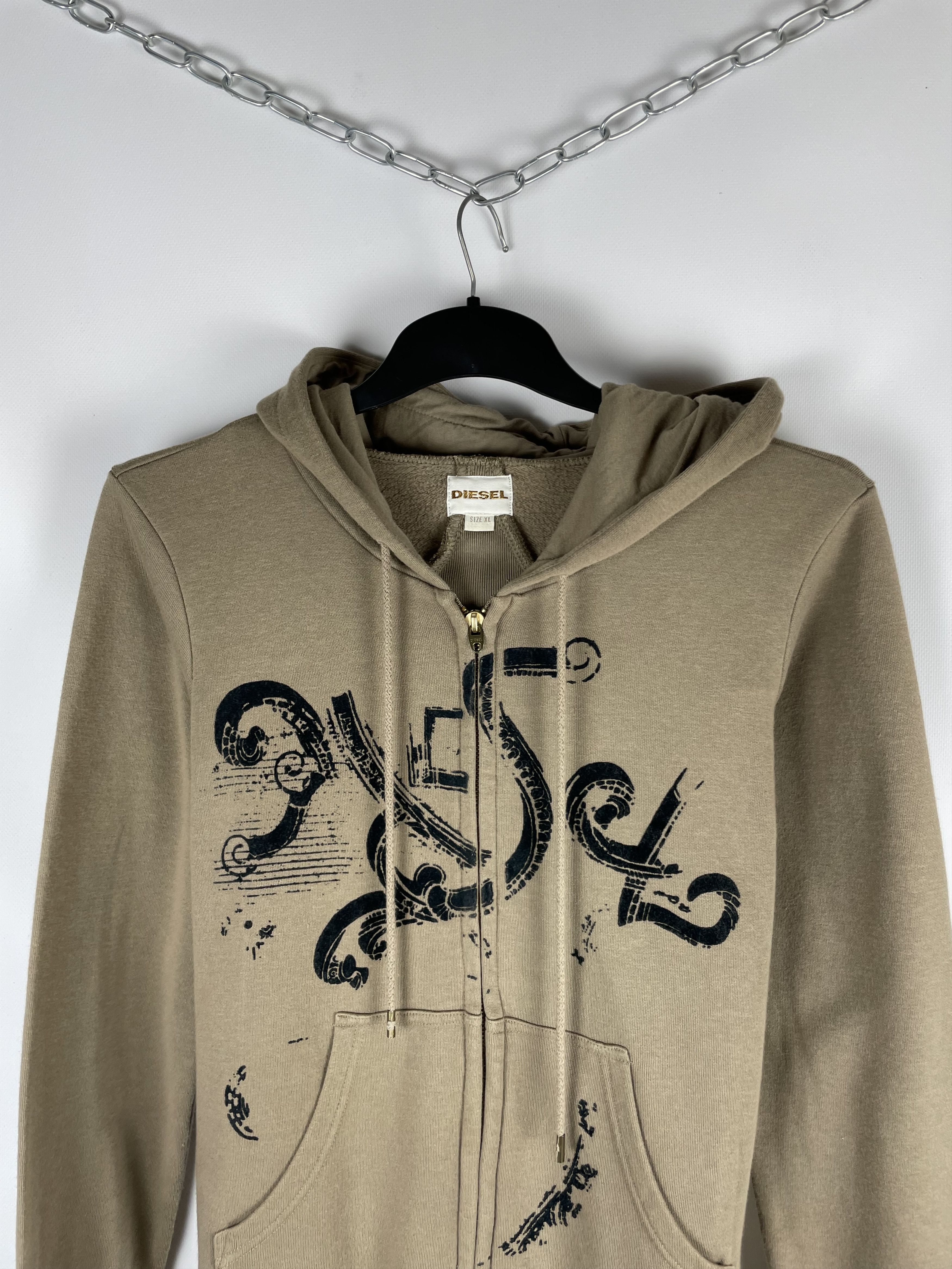 Diesel Vintage Diesel Destroyed Faded Zip Up Hoodie Size XL / US 12-14 / IT 48-50 - 3 Thumbnail