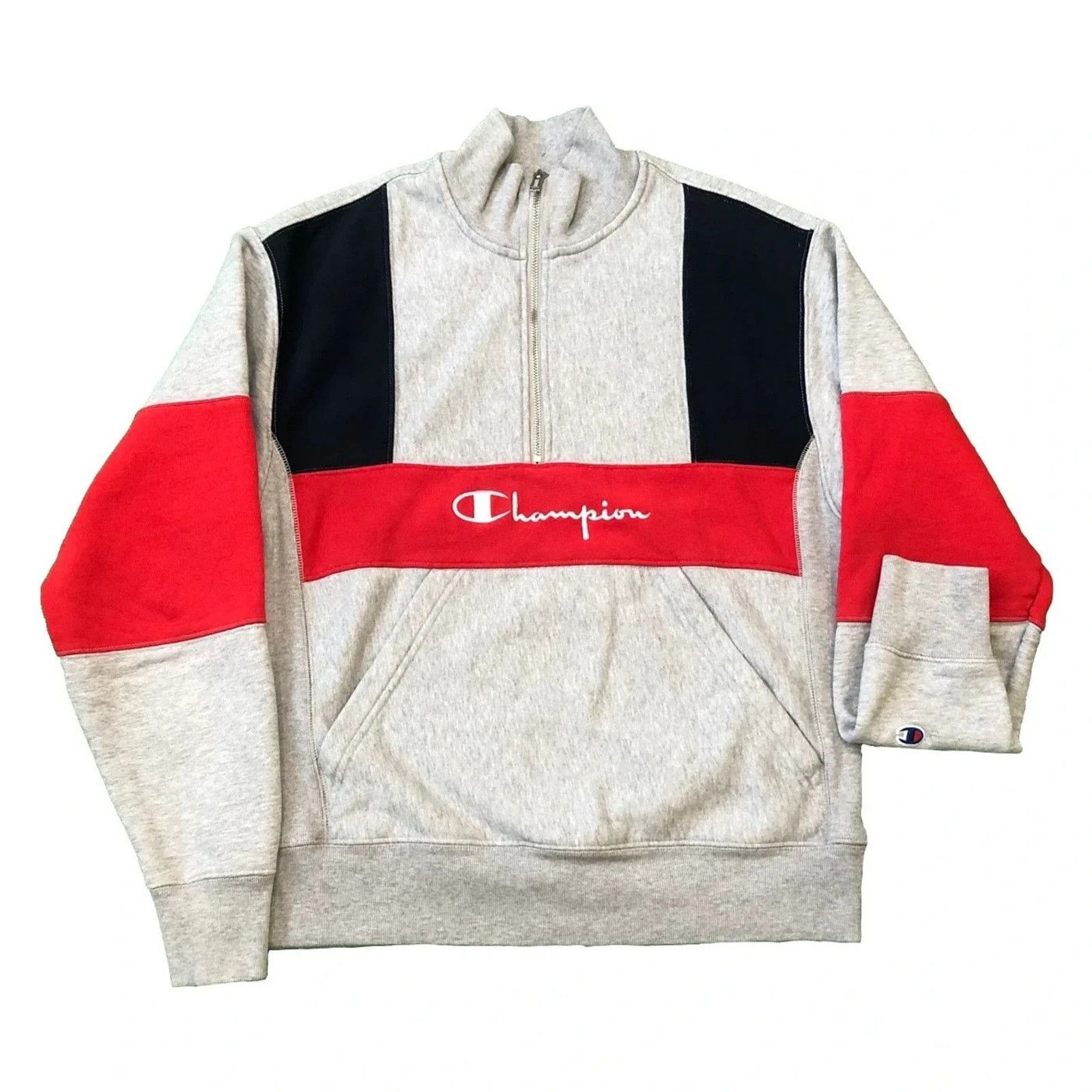 Champion × Vintage Champion Sweatshirt Reverse Weave Script 1/4 Zip Pullover Size US M / EU 48-50 / 2 - 1 Thumbnail