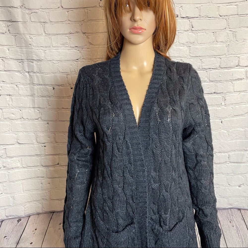 Other NWT New Ashley By 26 International Cable DRAPED CARDIGAN Si Size M / US 6-8 / IT 42-44 - 3 Thumbnail