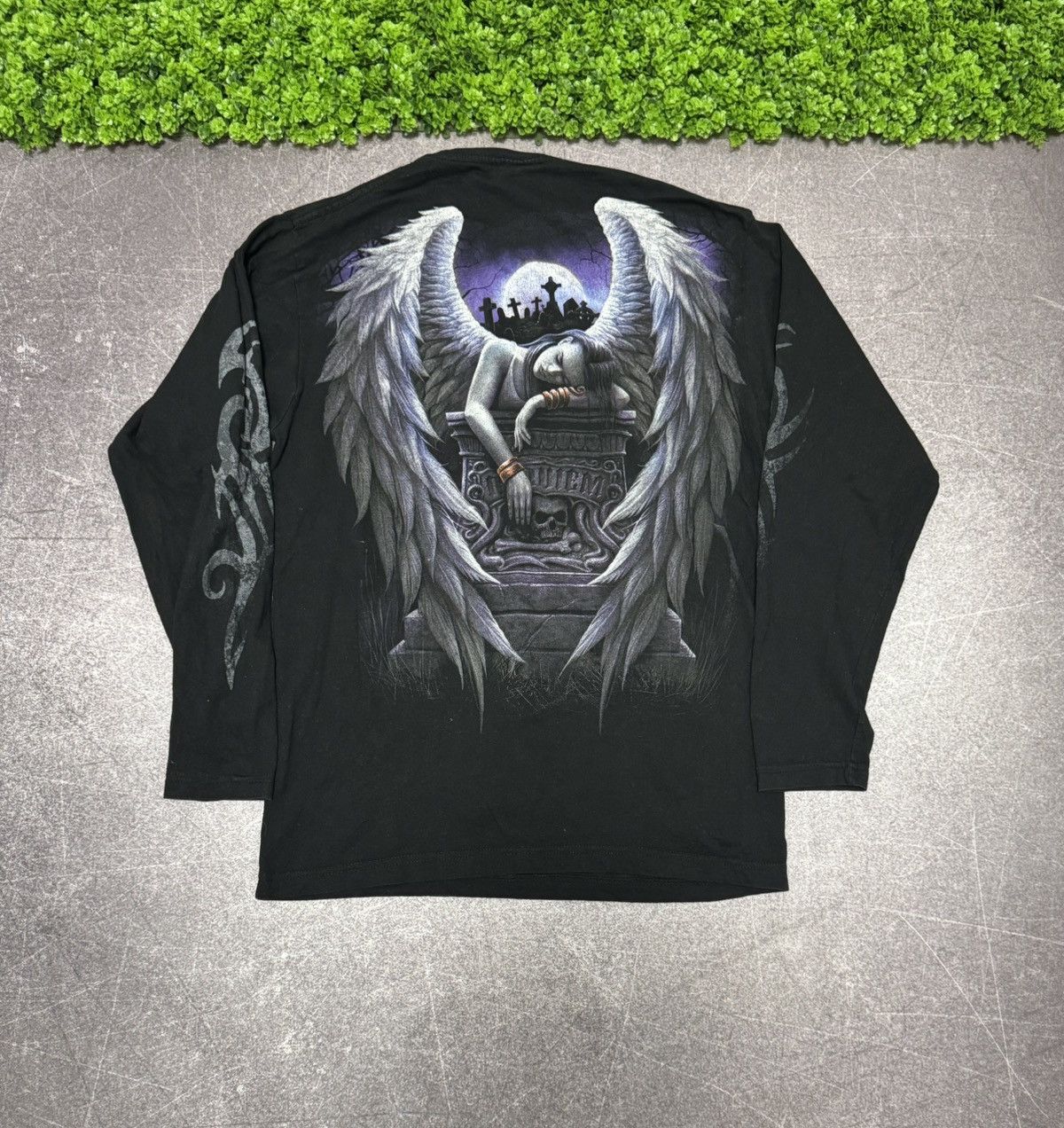 Vintage Vintage 90s Skull Longsleeve Spiral Y2K Affliction Style Size US L / EU 52-54 / 3 - 2 Thumbnail