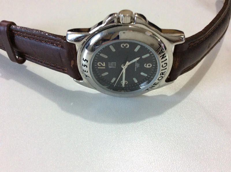 Designer Yess men's black dial brown leather strap watch Size ONE SIZE - 8 Thumbnail
