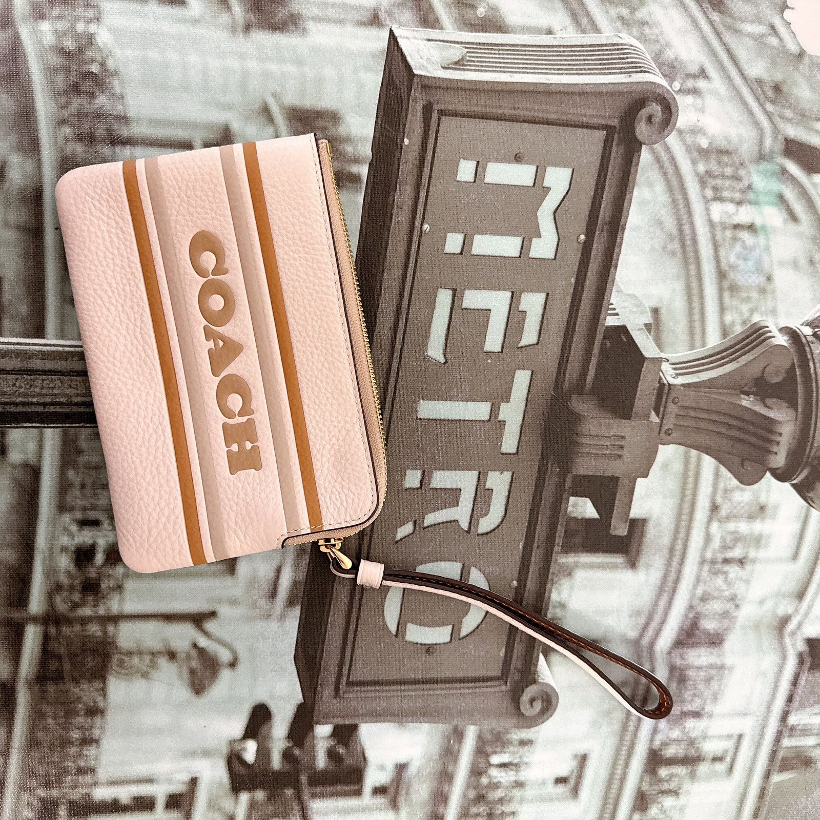 Coach Coach CH311 Corner Zip Wristlet With Coach Stripe Size ONE SIZE - 1 Thumbnail