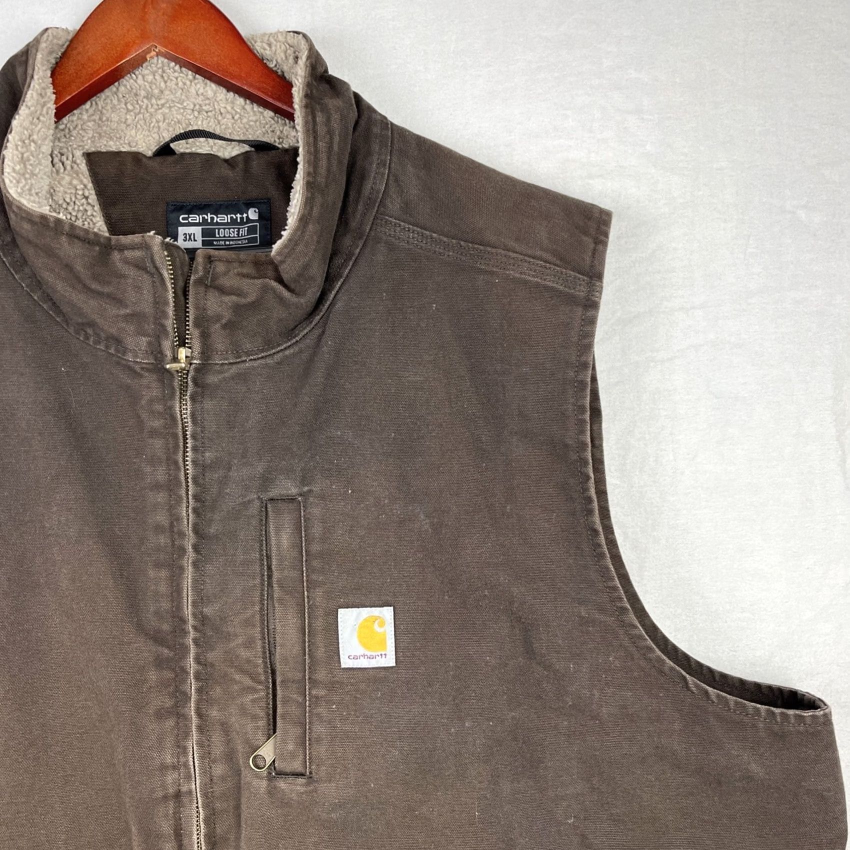 Carhartt Carhartt Vest Mens 3XL Brown Duck Canvas Lined Zip Up 0V4277-M Size US XXL / EU 58 / 5 - 6 Thumbnail