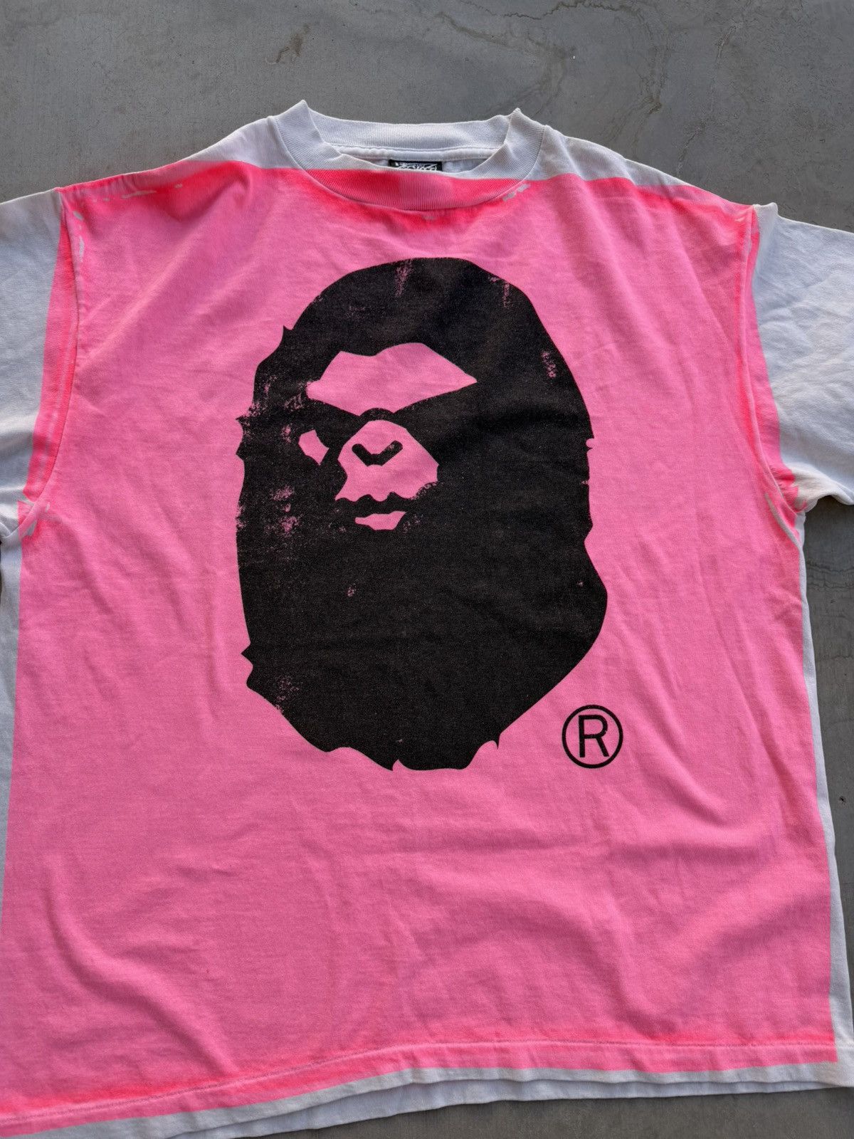 Bape × Saint Michael Saint Michael x BAPE Big Ape Head T-Shirt – White / Pink L Size US L / EU 52-54 / 3 - 2 Thumbnail