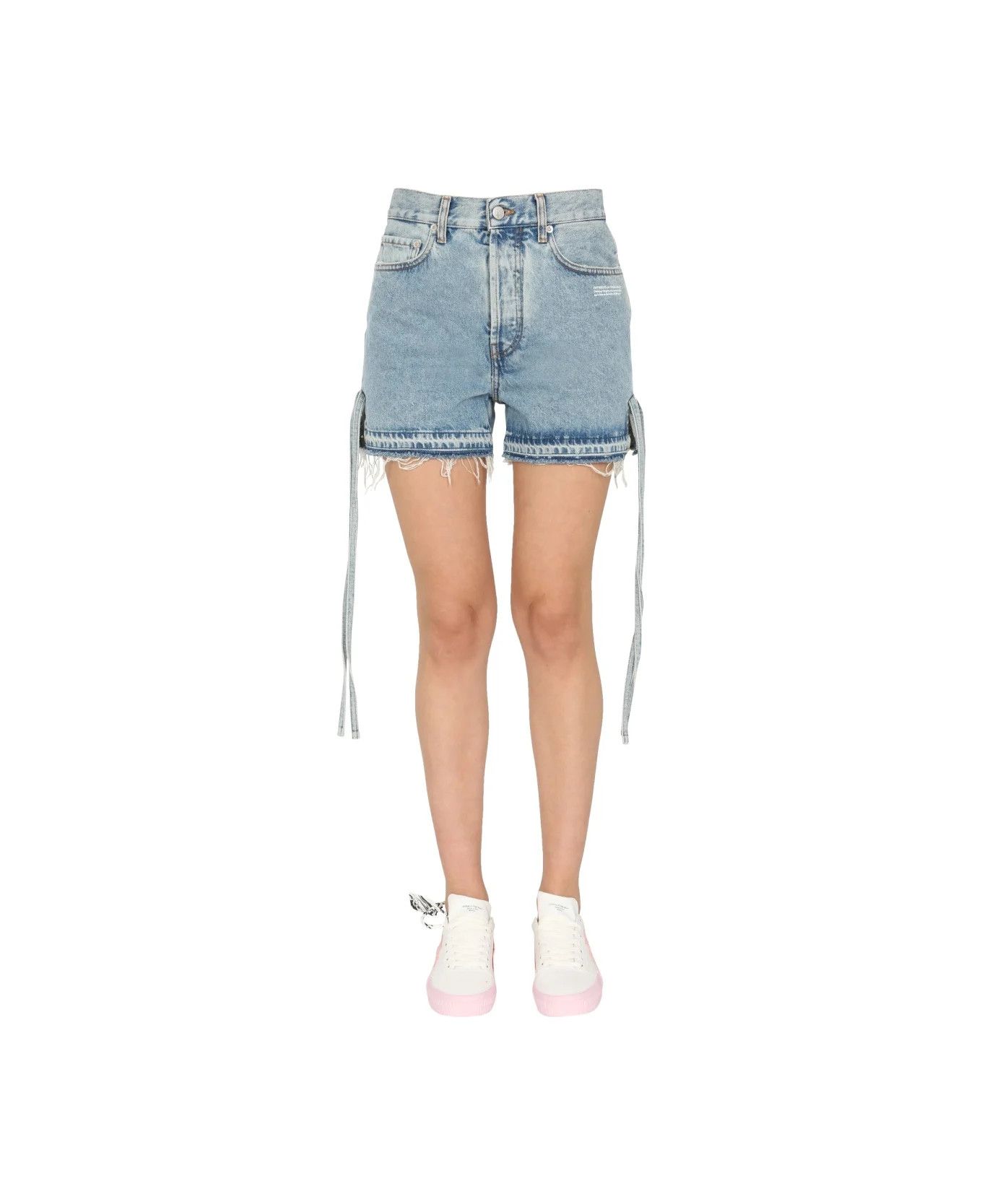 Off-White o1y1225 Denim Short in Blue Size 27" / US 4 / IT 40 - 1 Thumbnail