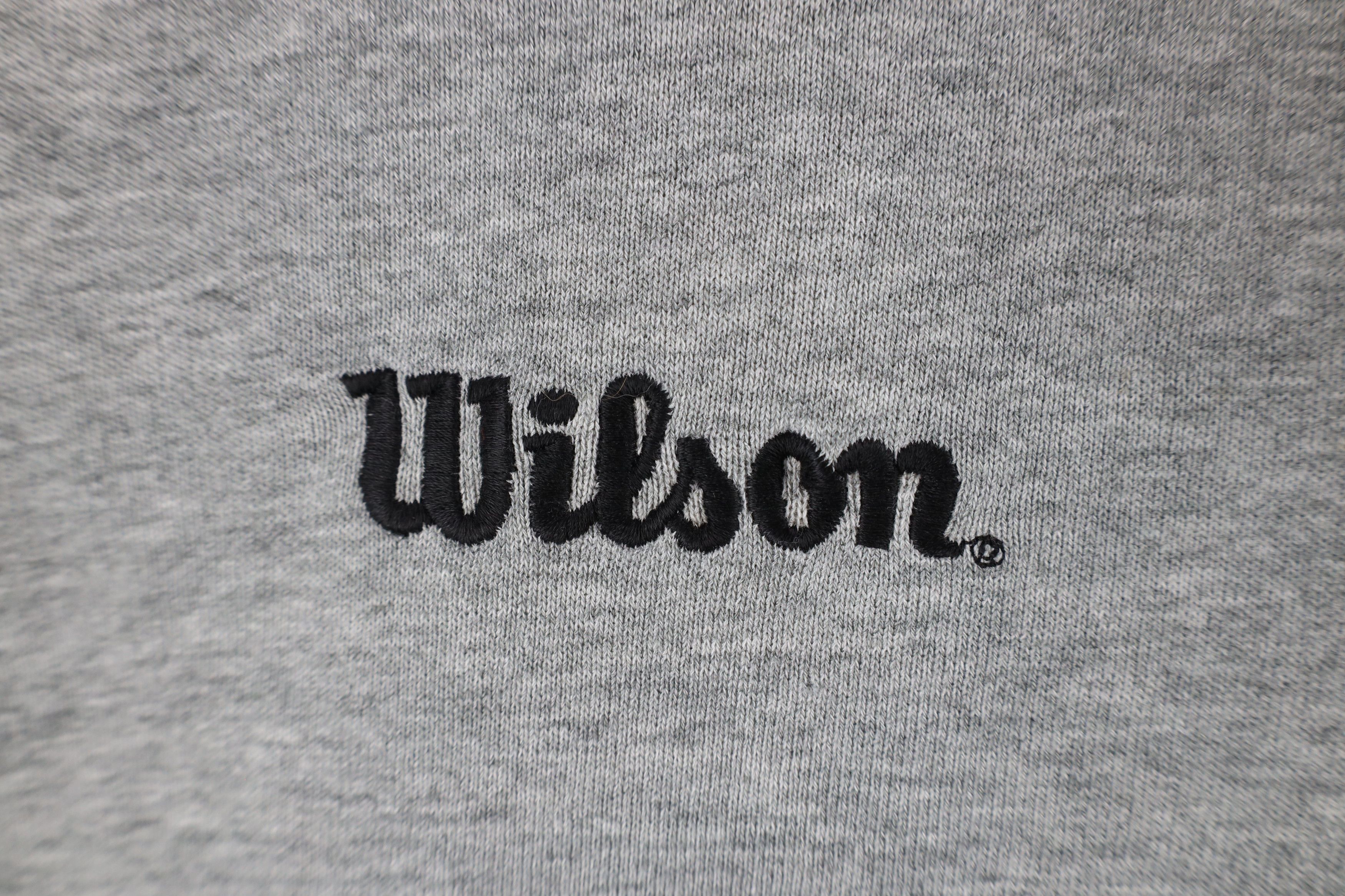 Vintage Vintage 90s Wilson Spell Crewneck Sweatshirt Heather Gray Size US M / EU 48-50 / 2 - 4 Thumbnail