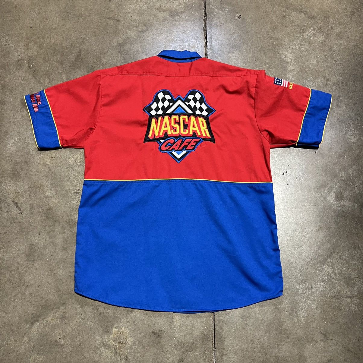 Other Vintage NASCAR Cafe Short Sleeve Button Up Logo Pit Crew Y2K Size US L / EU 52-54 / 3 - 8 Thumbnail