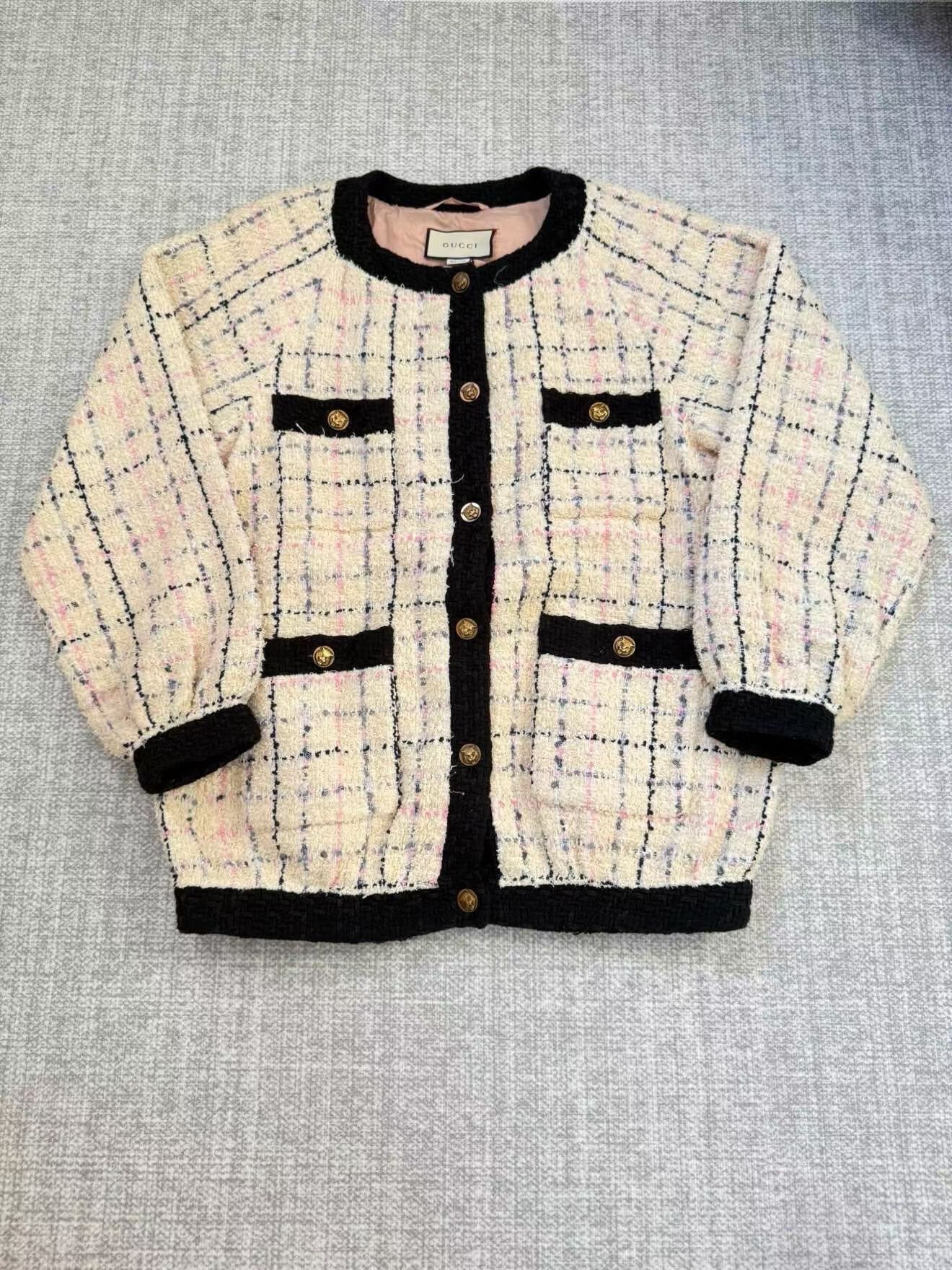 Gucci Gucci Marshmallow Ivory Tweed Jacket Size S / US 4 / IT 40 - 1 Thumbnail