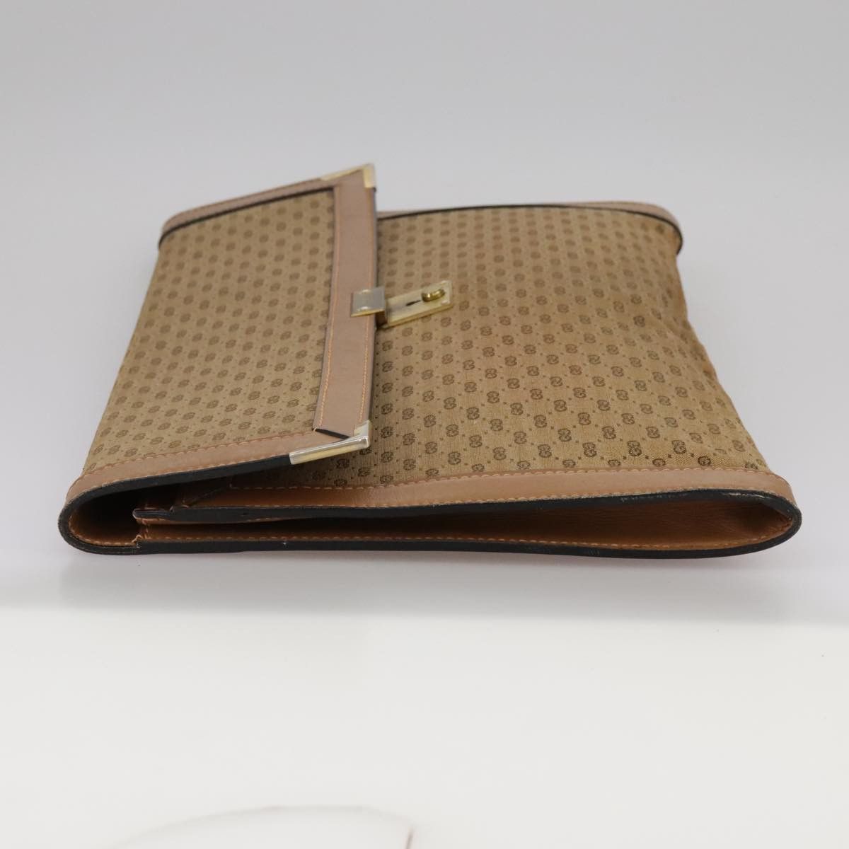Gucci GUCCI Micro GG Canvas Clutch Bag Beige Size ONE SIZE - 3 Thumbnail