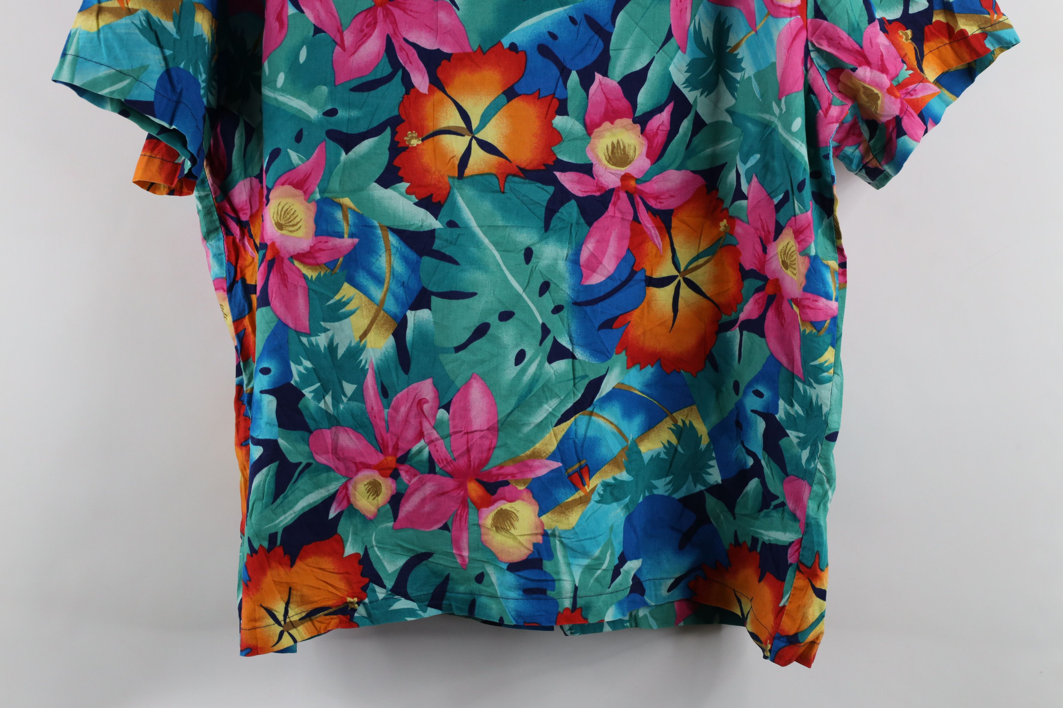 Vintage Vintage 90s Streetwear Flower Hawaiian Button Shirt USA Size L / US 10 / IT 46 - 9 Thumbnail