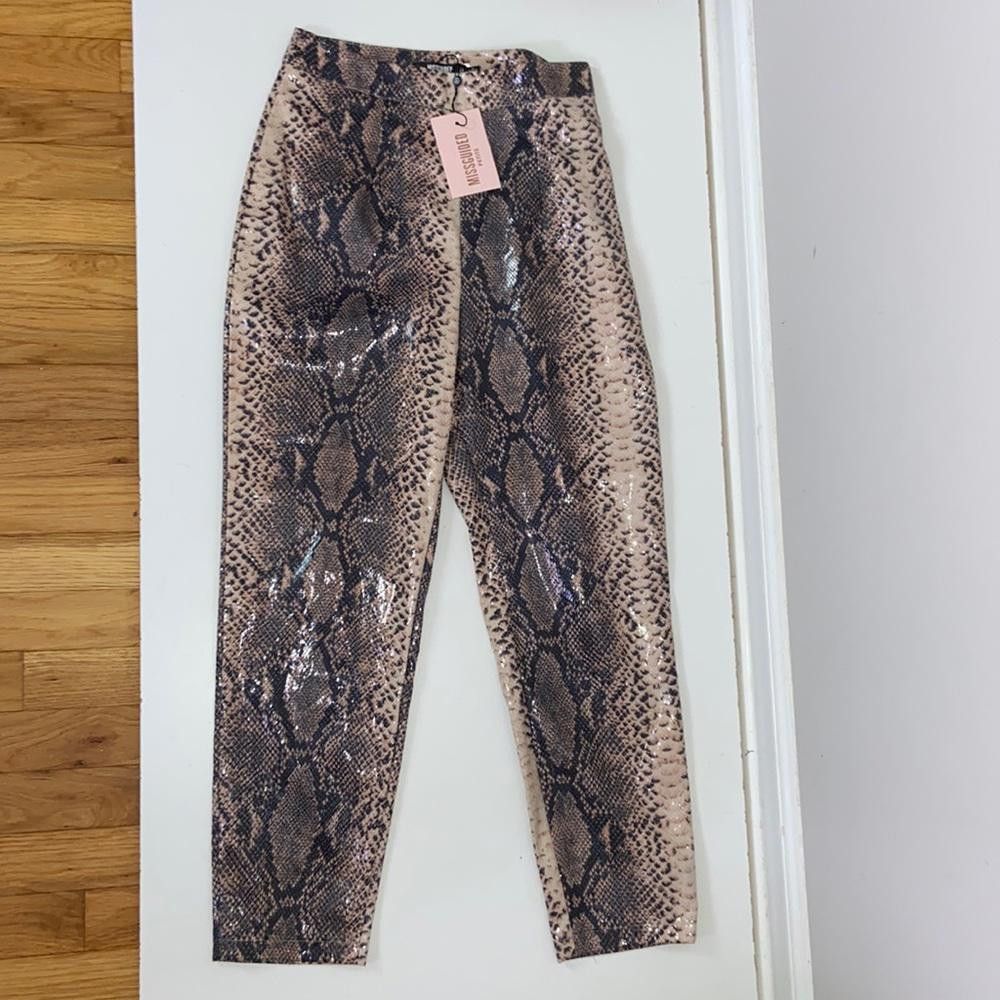 Designer Missguided l NWT High Waist Snakeskin Trouser Size 4P Size 27" / US 4 / IT 40 - 3 Thumbnail