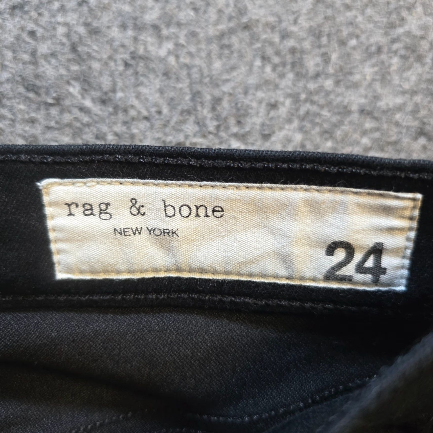 Rag & Bone Rag & Bone Jeans Womens Size 24 Black Waxed Coated Skinny Stretch Casual Basic Denim 5-Pocket Womens Jeans Slim, Regular Rise 27in Inseam Vintage: No Size 42" / US 20 - 3 Thumbnail
