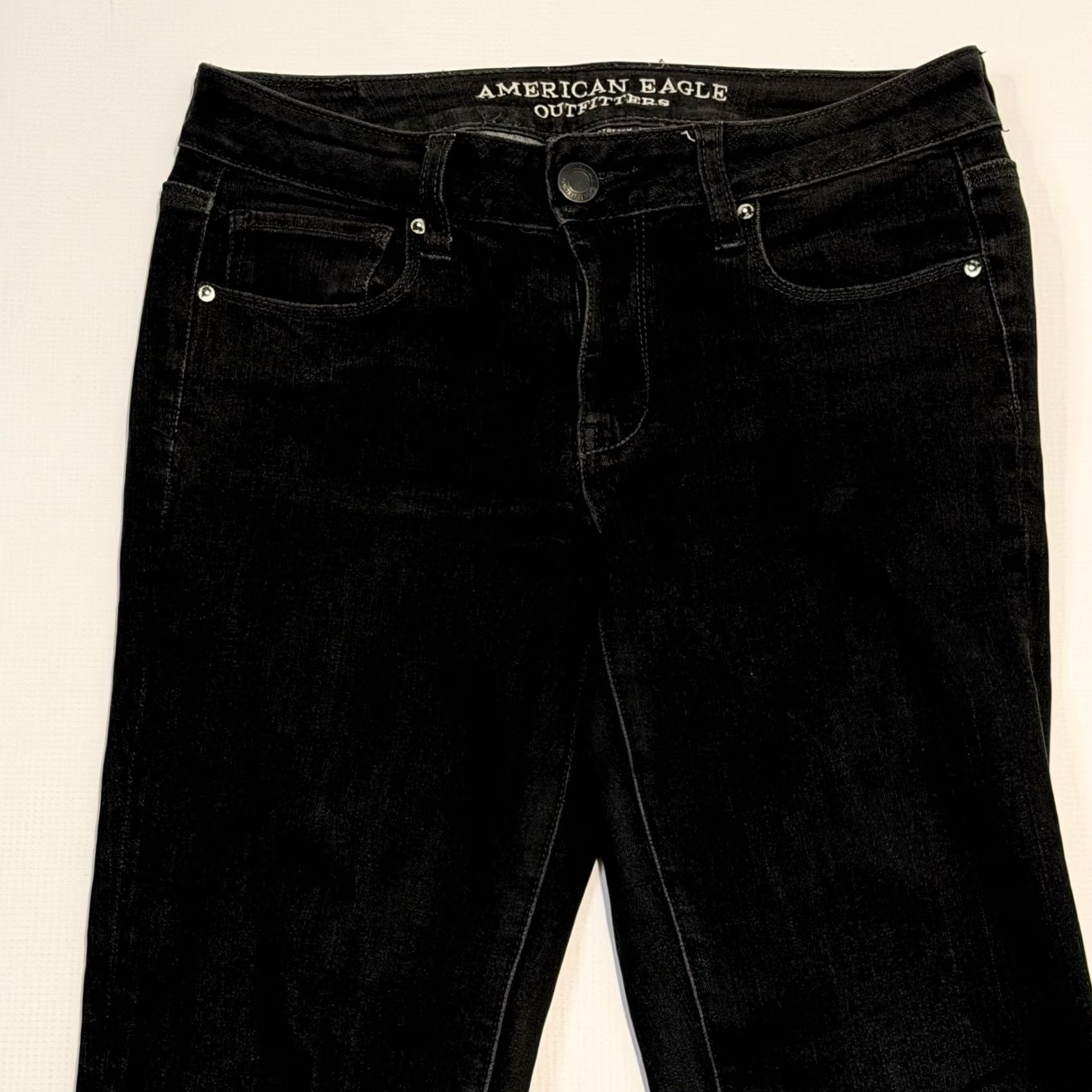 American Eagle Outfitters American Eagle Outfitters Jeans Womens 4 Black Skinny Mid Rise 360 Super Stretch Denim Size 27" / US 4 / IT 40 - 2 Thumbnail