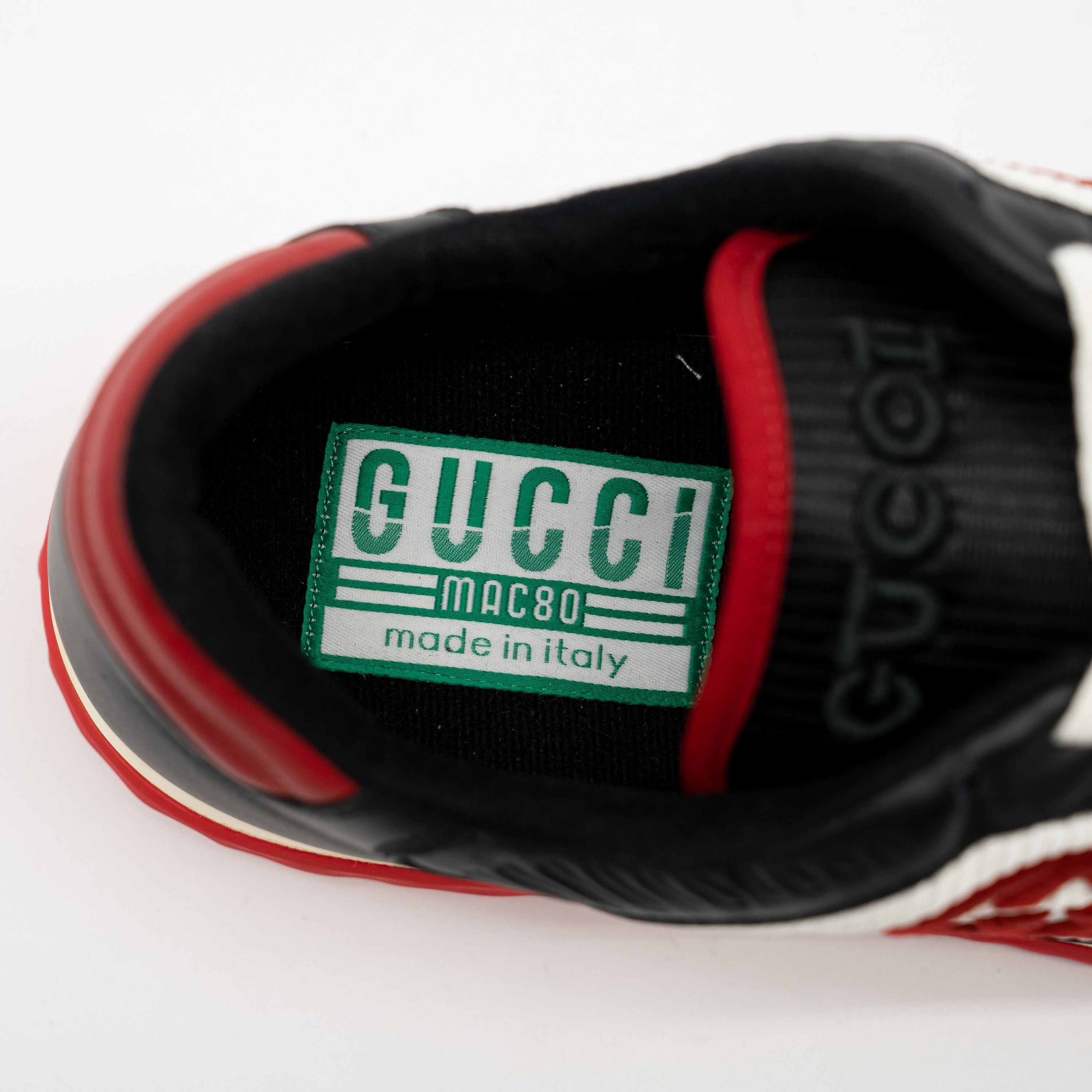 Gucci 12.5 US Gucci MAC80 Sneakers Black White Red Distressed Size US 12.5 / EU 45-46 - 10 Thumbnail