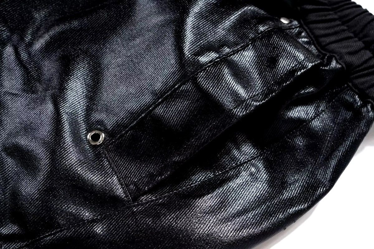 Japanese Brand × Vintage Elastic Waist Glossy Black Pu Leather RO Style Pants Size US 31 - 9 Thumbnail