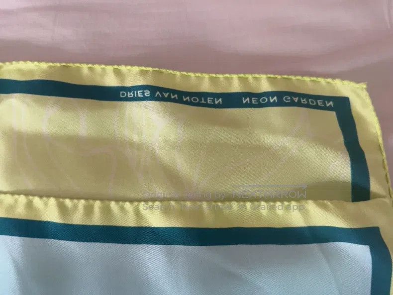 Dries Van Noten Dries Van Noten Yellow-Green Color-Block Silk Scarf Size ONE SIZE - 4 Thumbnail
