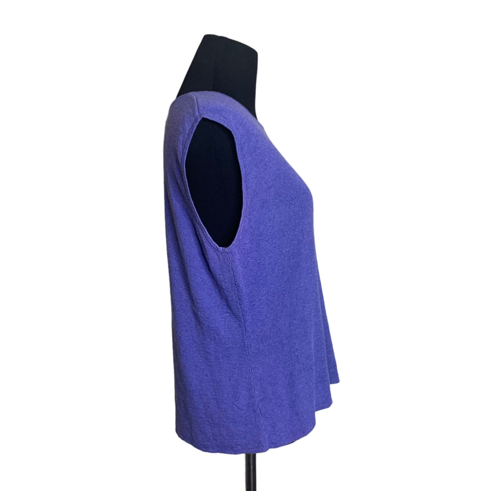 Chicos Chico's Design Purple Linen Cap Sleeves Knit Top Size 2 -12 Size XL / US 12-14 / IT 48-50 - 6 Thumbnail