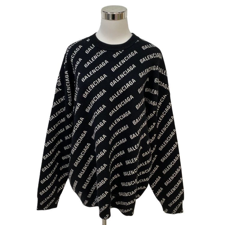 Balenciaga Balenciaga All Over Logo Sweater Size M Size US M / EU 48-50 / 2 - 1 Thumbnail