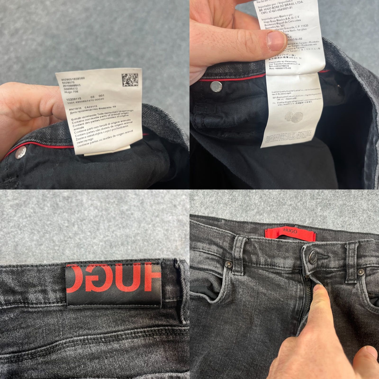 Hugo Boss HUGO BOSS Jeans 708 Slim Skinny 32 32 Dark Grey Wash Vintage No 5-Pocket Mens Regular Jeans Size US 32 / EU 48 - 8 Thumbnail