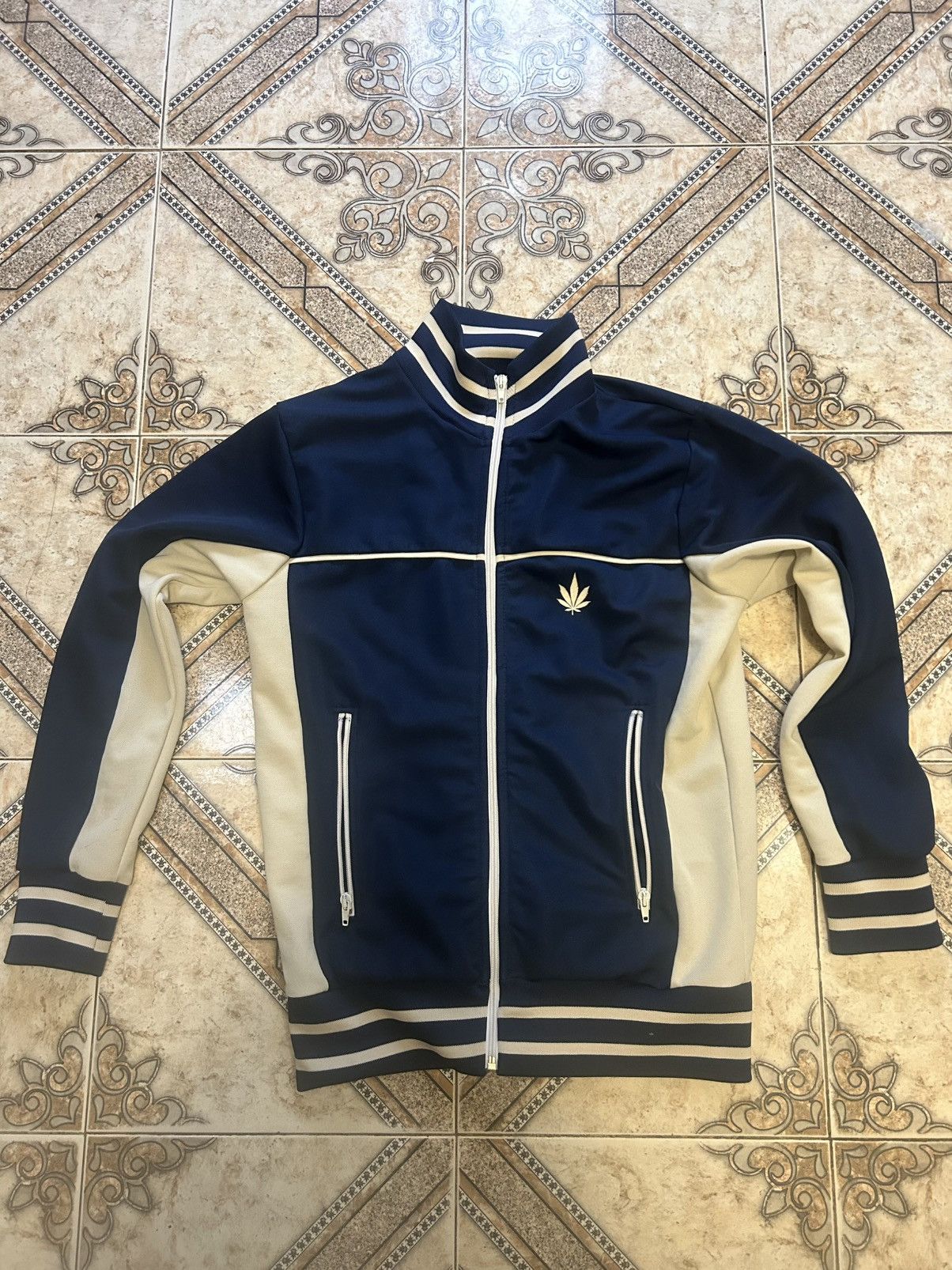 Palm Angels Palm Angels Navy Weed Track Jacket - Size Small Size US S / EU 44-46 / 1 - 1 Thumbnail