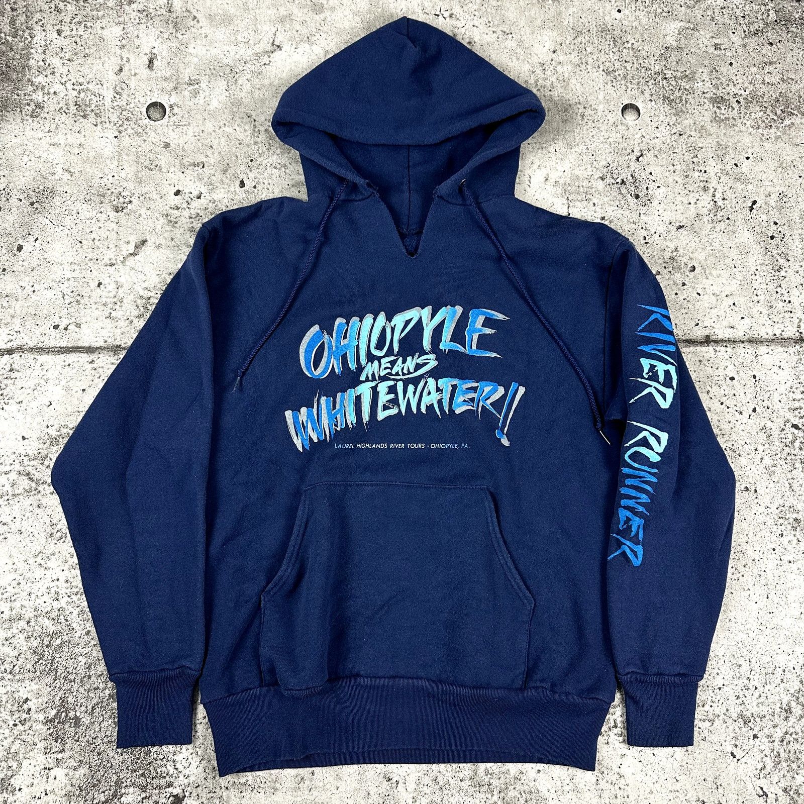 Vintage Vintage Ohiopyle Whitewater Hoodie 80s Size Medium (21.527) Size US M / EU 48-50 / 2 - 1 Thumbnail