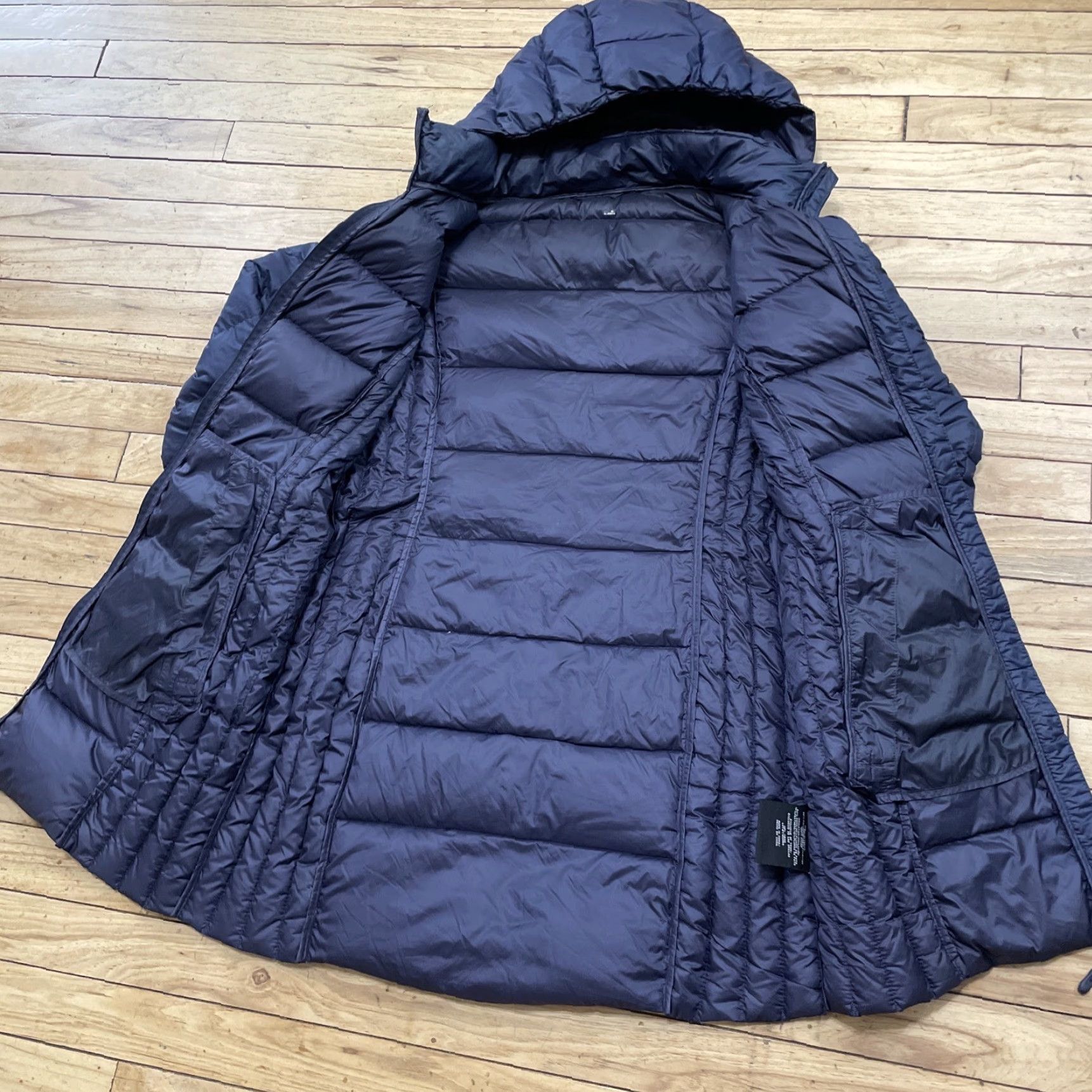 Vintage 32 Degrees UL Down Puffer Jacket Women M Zip Hood Quilt Packable Hike Coat Blue Jacket Size M / US 6-8 / IT 42-44 - 6 Thumbnail