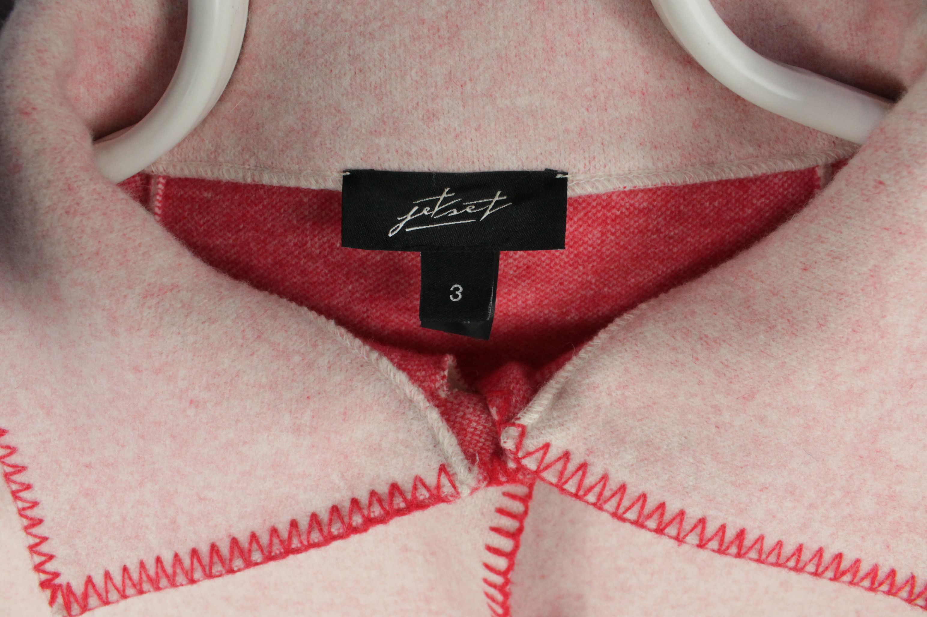 JET SET JET SET Pink / Red Knit Wool Angora Blend Casual Coat Size M / US 6-8 / IT 42-44 - 4 Thumbnail