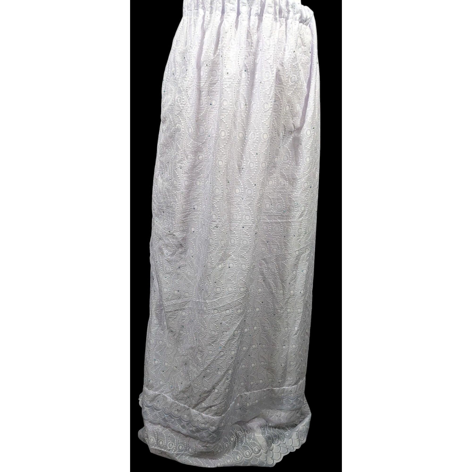 Handmade Handmade Floral Embroidered White With Purple Tint Maxi Skir Size 34" / US 12 / IT 48 - 3 Thumbnail