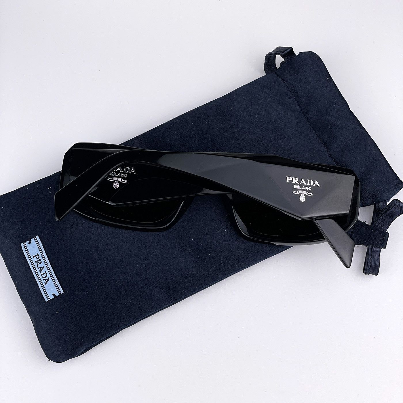 Prada NEW Prada PR17WS 1AB2B0 Black Grey Silver Square Sunglasses Size ONE SIZE - 9 Thumbnail
