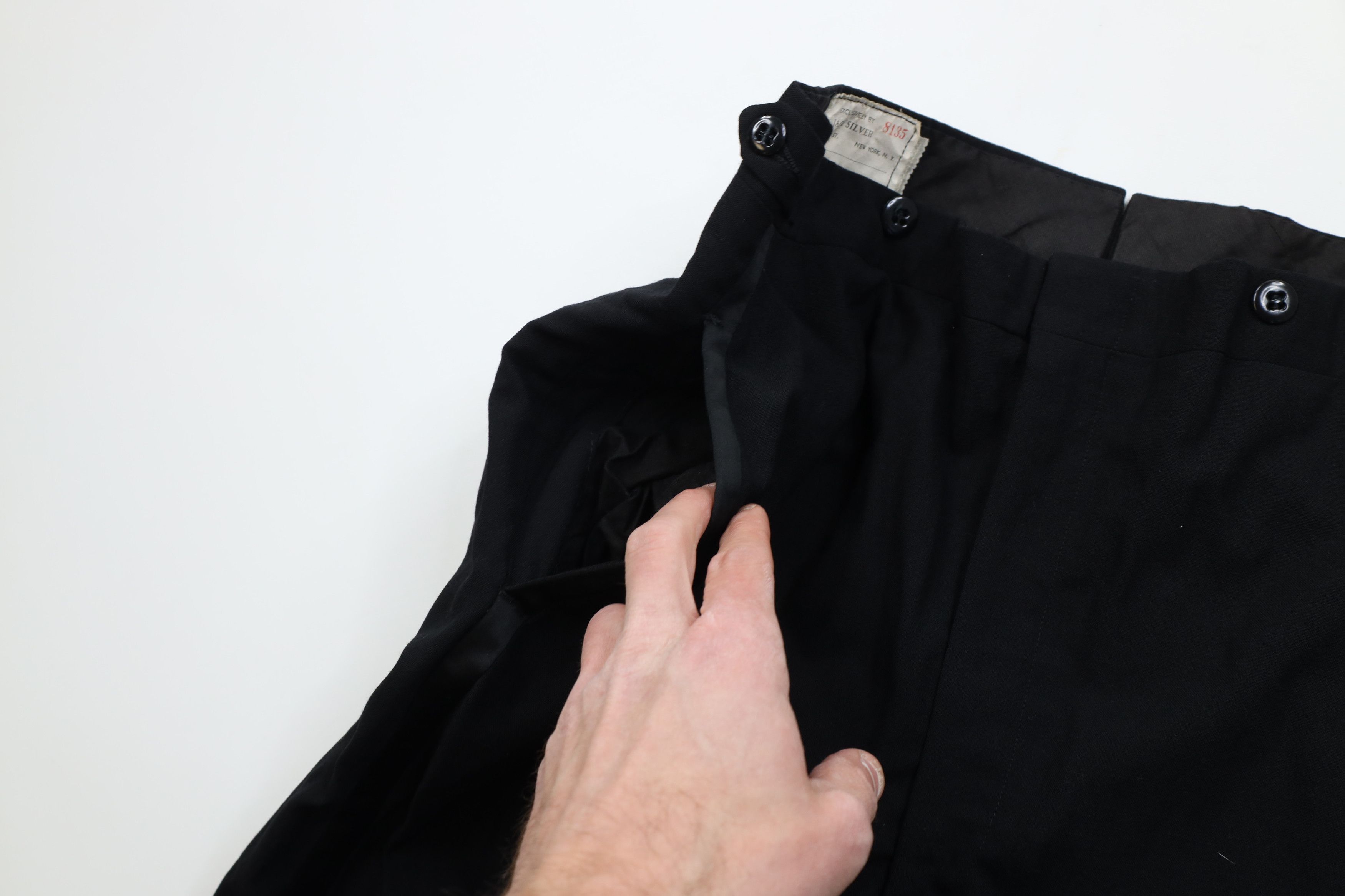 Vintage Vintage 50s Streetwear Satin Tuxedo Pants Trousers Black USA Size US 35 - 7 Thumbnail