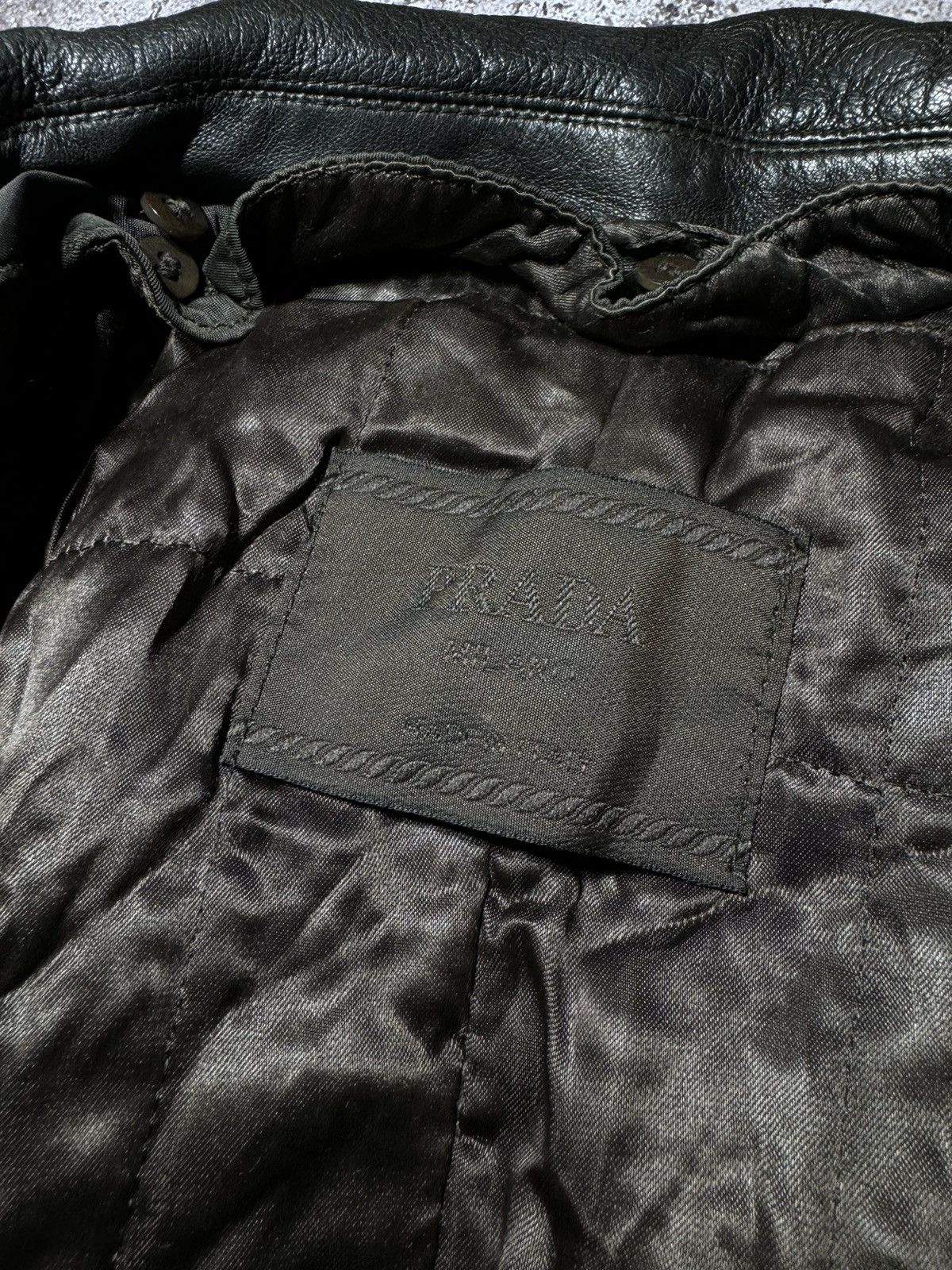 Prada Prada Milano Vintage Luxury Leather Brown Jacket Size S / US 4 / IT 40 - 10 Thumbnail