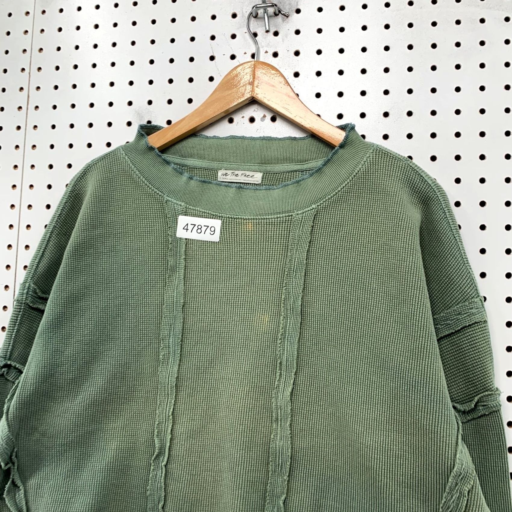 Free People Free People We The Free Thermal Top Womens XS Faded Green Heavyweight Hobo Boho Shirt Size XS / US 0-2 / IT 36-38 - 7 Thumbnail