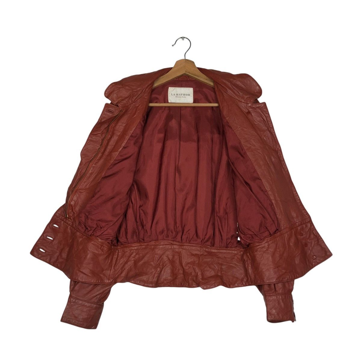 Japanese Brand 🔥VINTAGE BIKER LEATHER JACKET LA HATHOR ISSEY MIYAKE Size US M / EU 48-50 / 2 - 15 Thumbnail