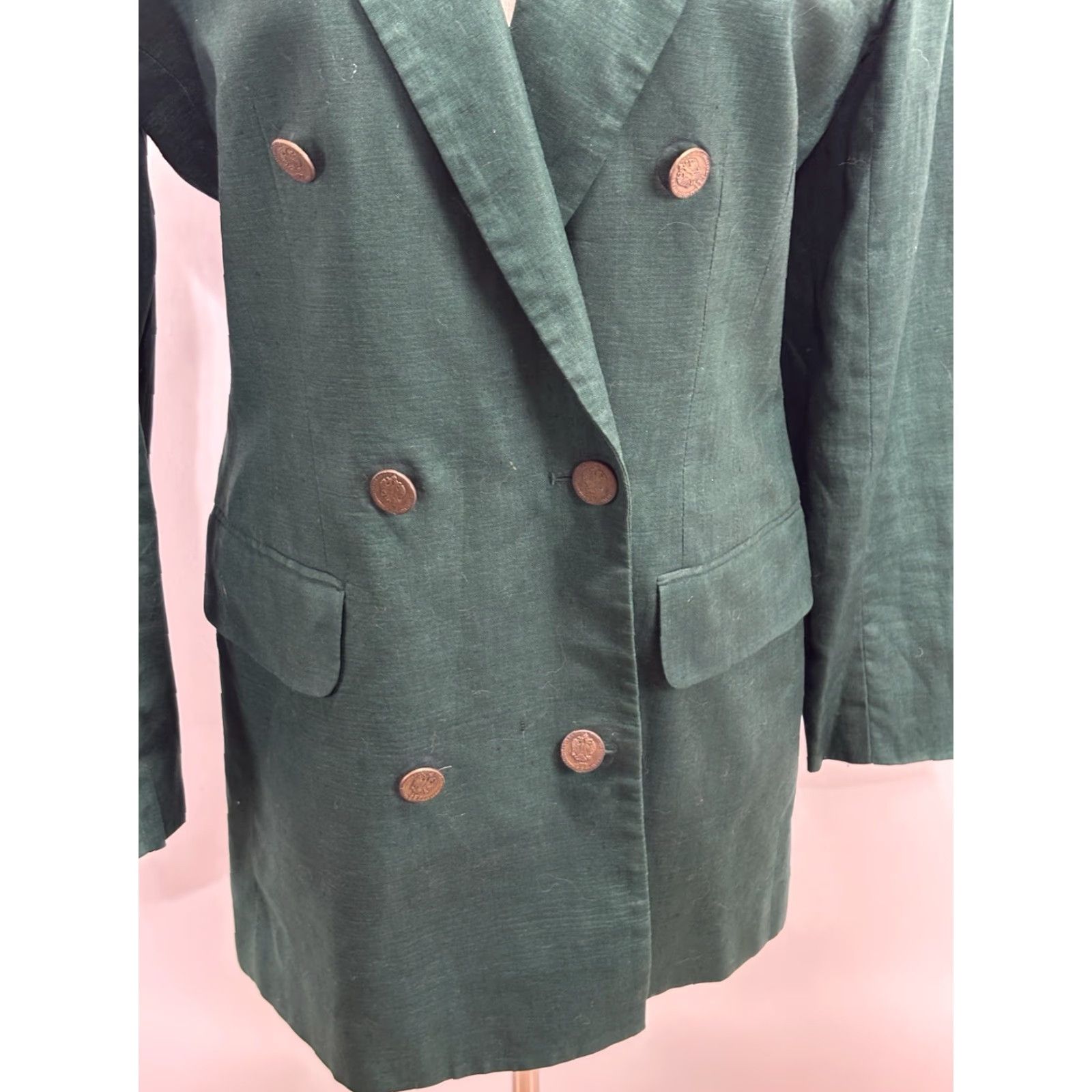 Jones New York VINTAGE Jones New York Linen Blazer Jacket Women’s Green Size 8 1990s Double Breasted Peak Size M / US 6-8 / IT 42-44 - 6 Thumbnail