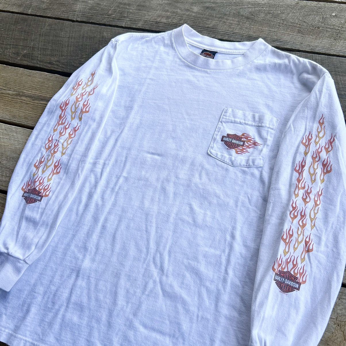 Harley Davidson Vintage 2000 Harley Davidson Flames Long Sleeve T Shirt Size US L / EU 52-54 / 3 - 4 Thumbnail