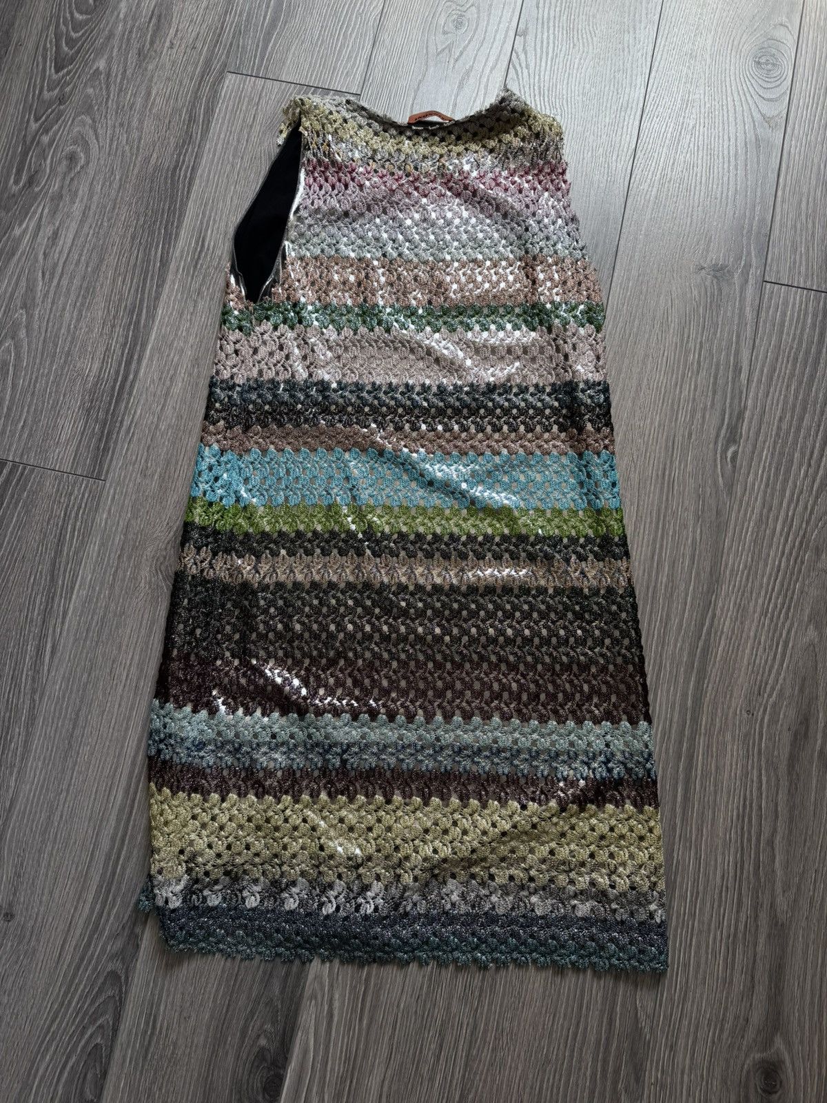 Missoni Missoni Striped Crochet Metallic Sleeveless Mini Dress 42 Size M / US 6-8 / IT 42-44 - 7 Thumbnail
