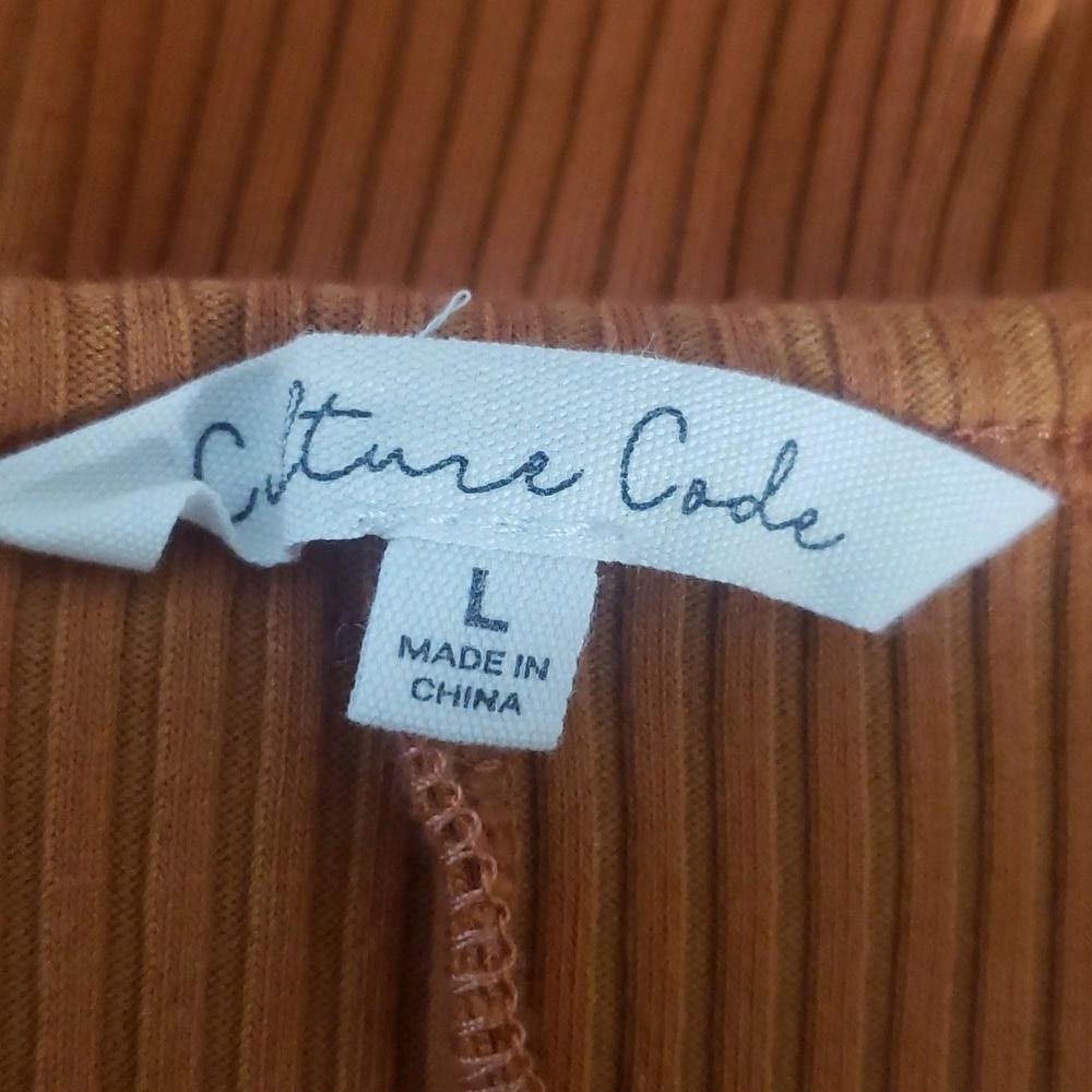 Designer CT895 Culture Code Ribbed Long Sleeve Fitted Blouse L Size L / US 10 / IT 46 - 4 Thumbnail