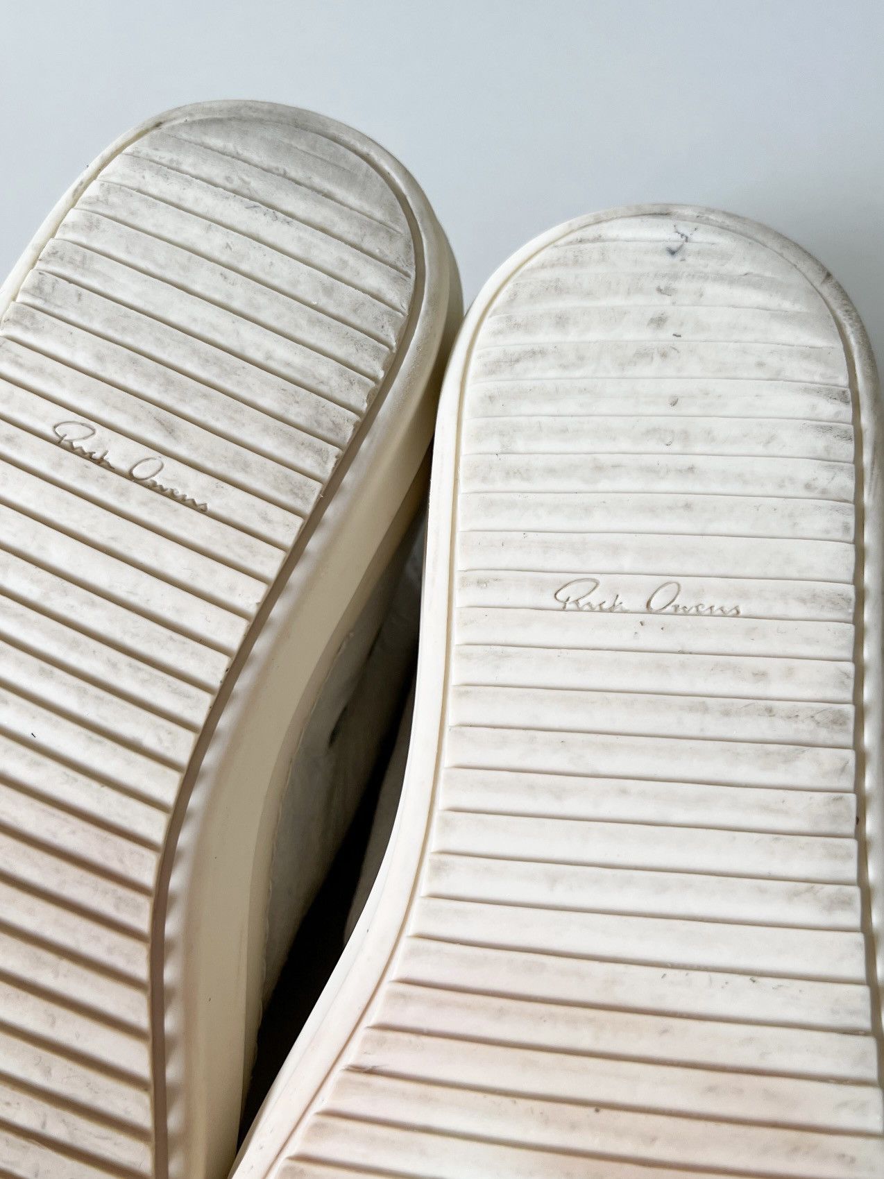 Rick Owens Rick Owens White Painted Leather Low Ramones Size US 8 / EU 41 - 10 Thumbnail