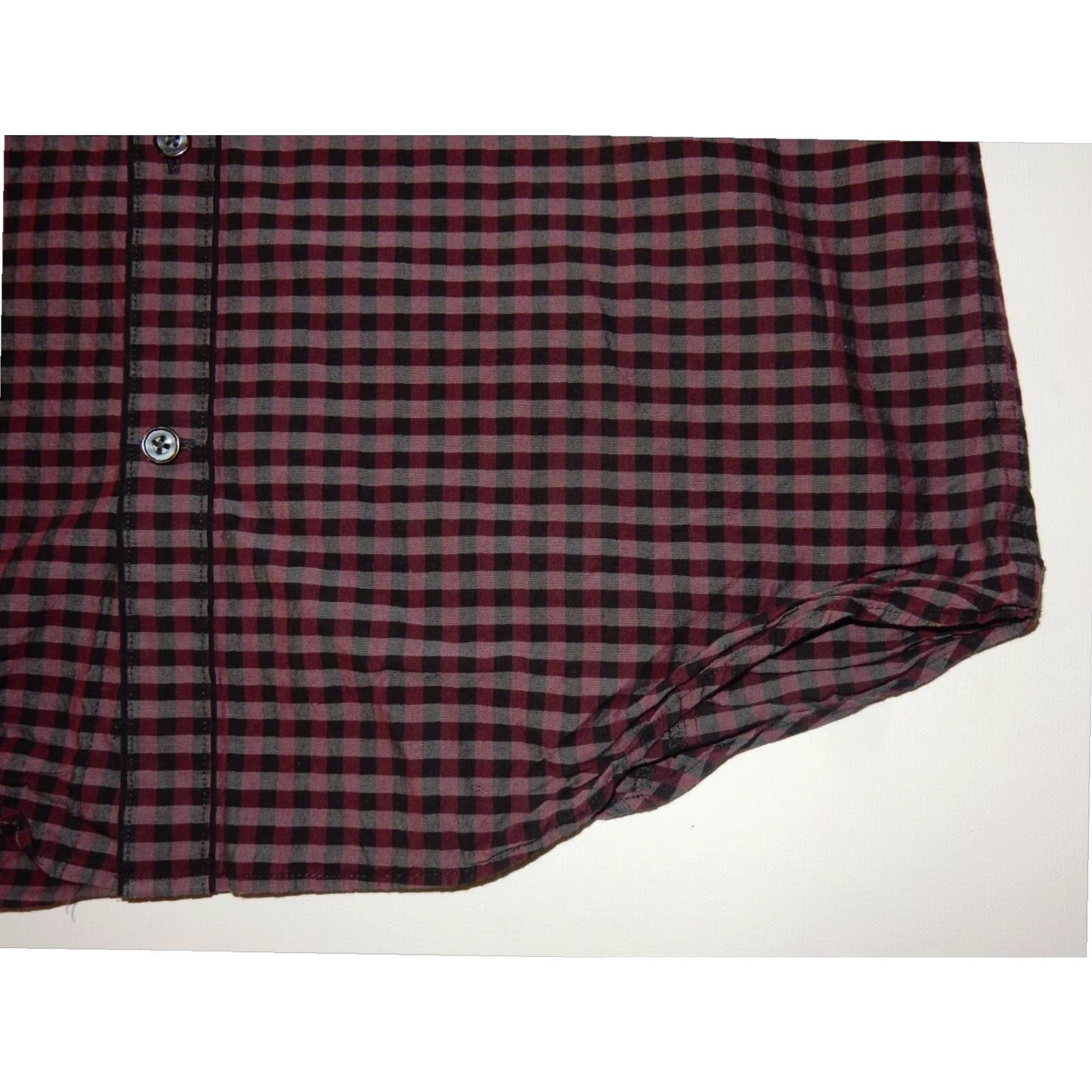 Express Express Mens Plaid Button Front Shirt Long Sleeve Medium Purple Cotton Size US M / EU 48-50 / 2 - 2 Thumbnail