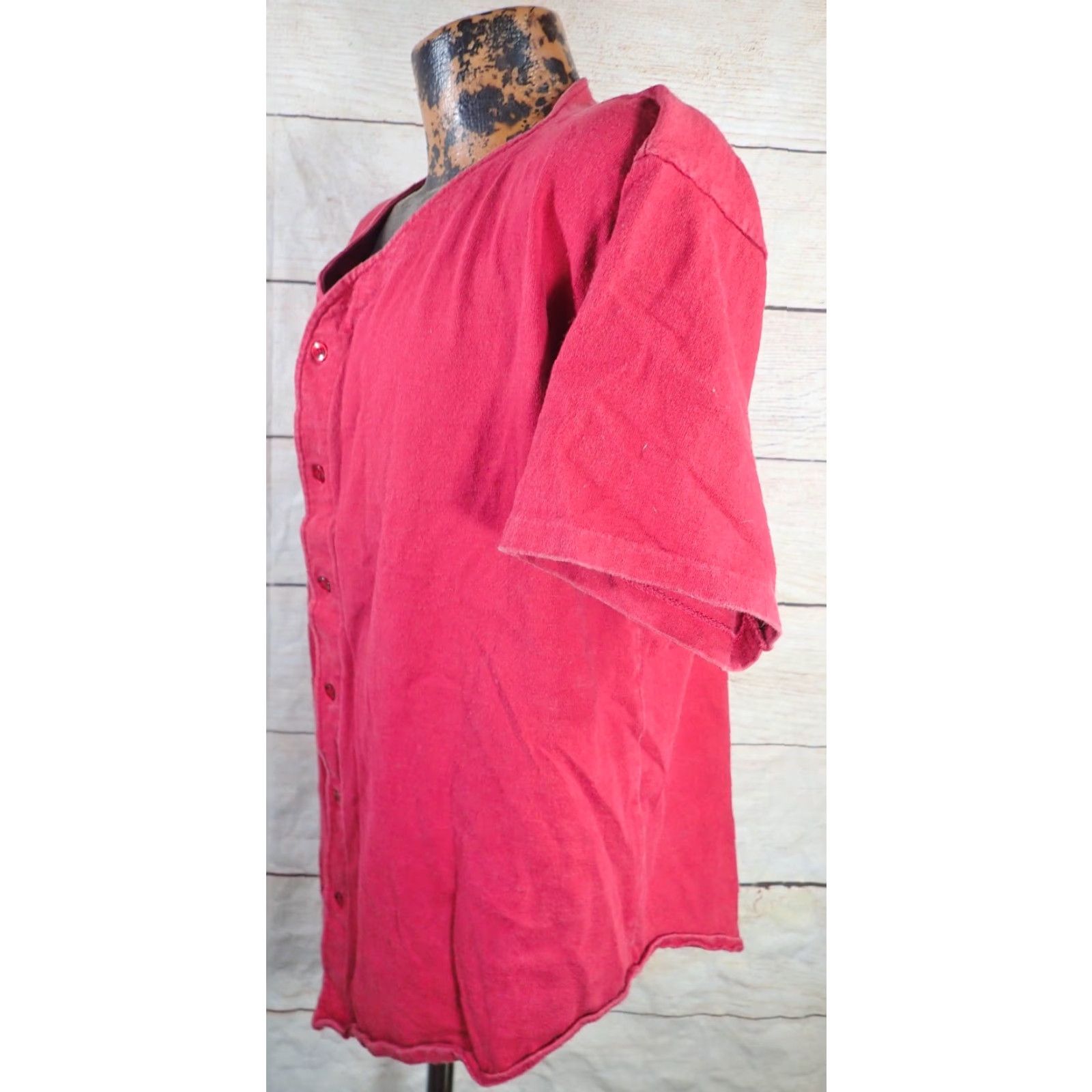 NCAA VINTAGE Arkansas Razorbacks NCAA Button Shirt Mens L Large Red 1980s Baseball Uniform Size US L / EU 52-54 / 3 - 2 Thumbnail