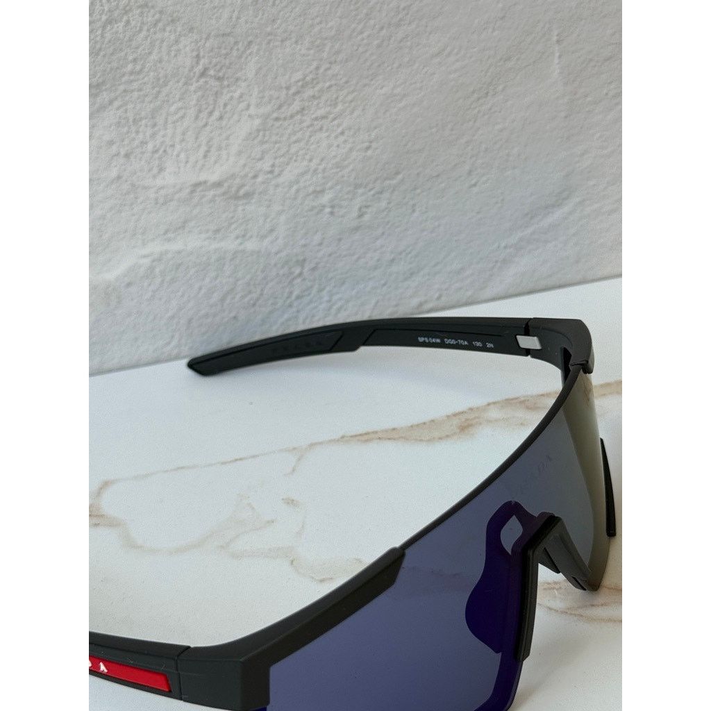 Prada NEW Prada Sport PS04WS Sunglasses in Black Blue Mirror $480 Size ONE SIZE - 7 Thumbnail
