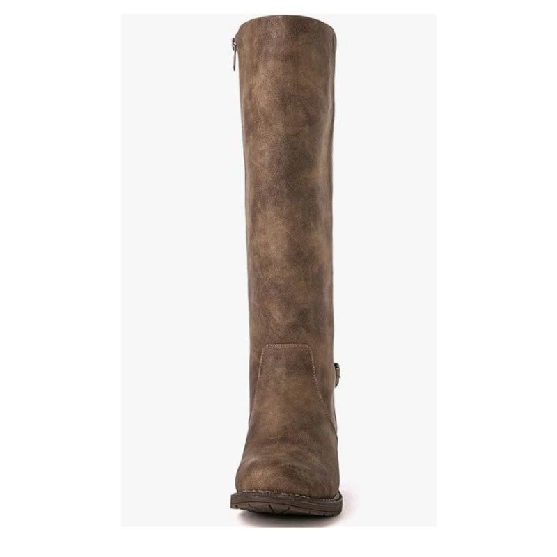 The Unbranded Brand Women's Quilted Knee High Fashion Boots Strappy Brown SIZE 7 Size US 7 / IT 37 - 4 Thumbnail