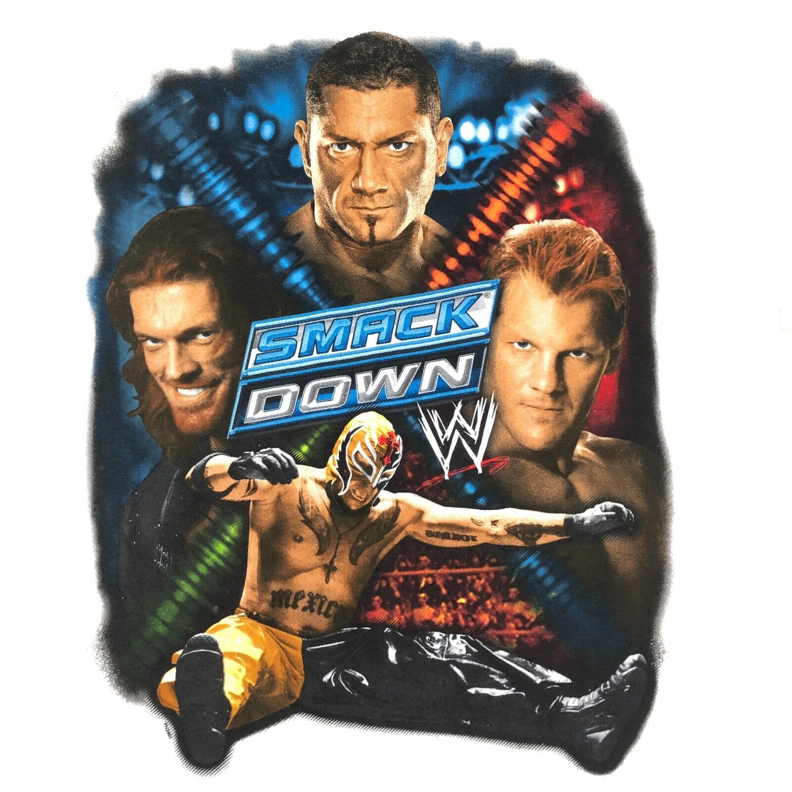 Vintage × WWE 2008 WWE Smackdown Wrestling White Tee T Shirt Size Youth XL Size XL / US 12-14 / IT 48-50 - 2 Thumbnail