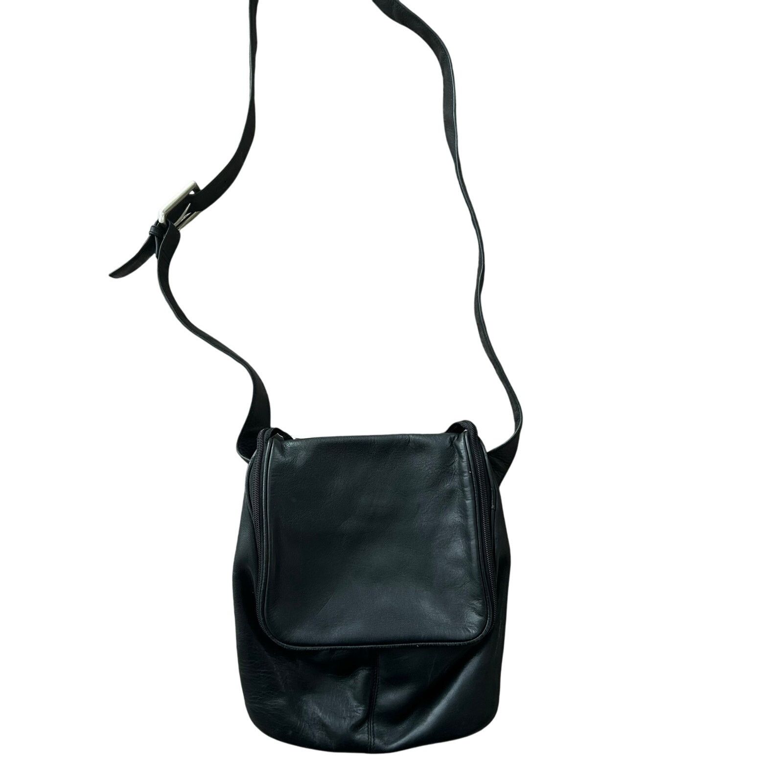 Vintage 90s Hobo International Crossbody Purse Black Leather